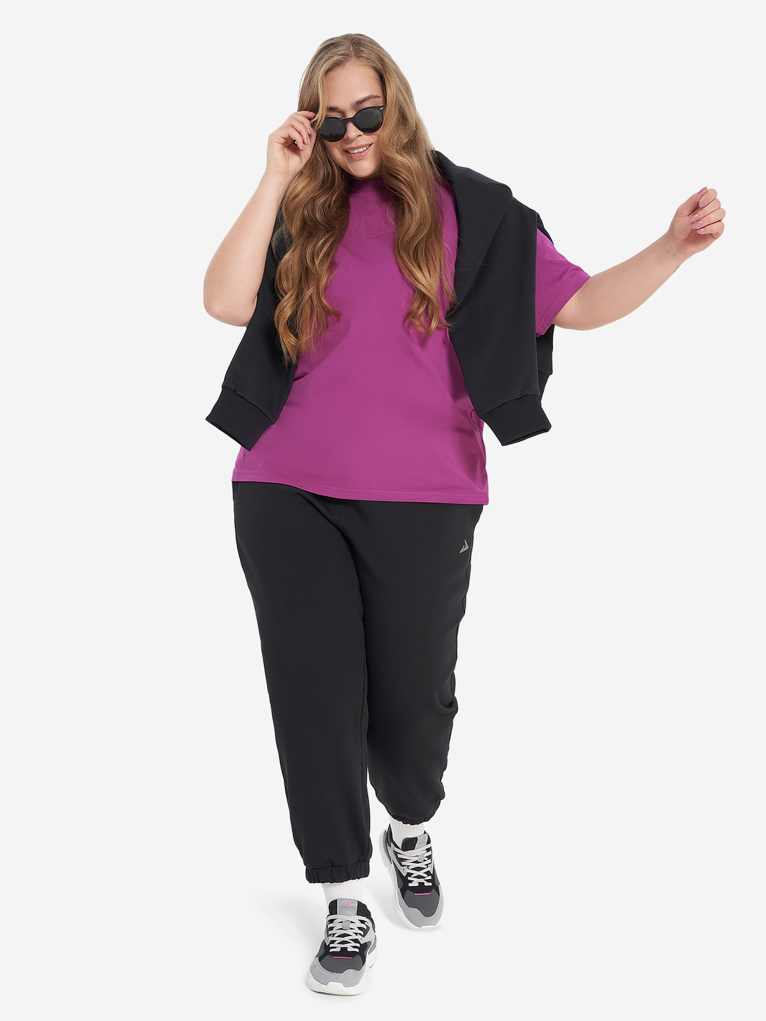 фото Брюки женские оверсайз demix, plus size, черный