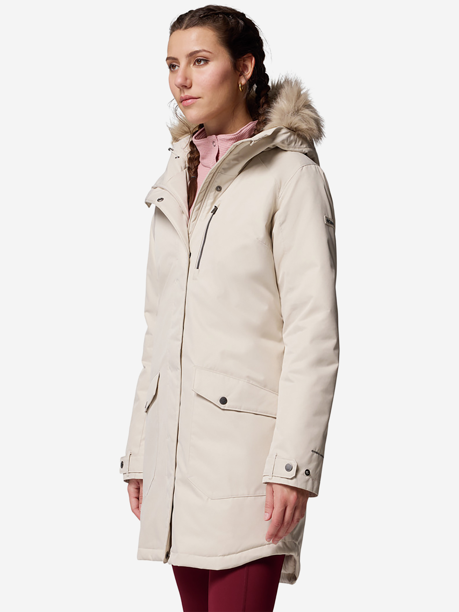 фото Парка женская columbia suttle mountain long insulated jacket, бежевый