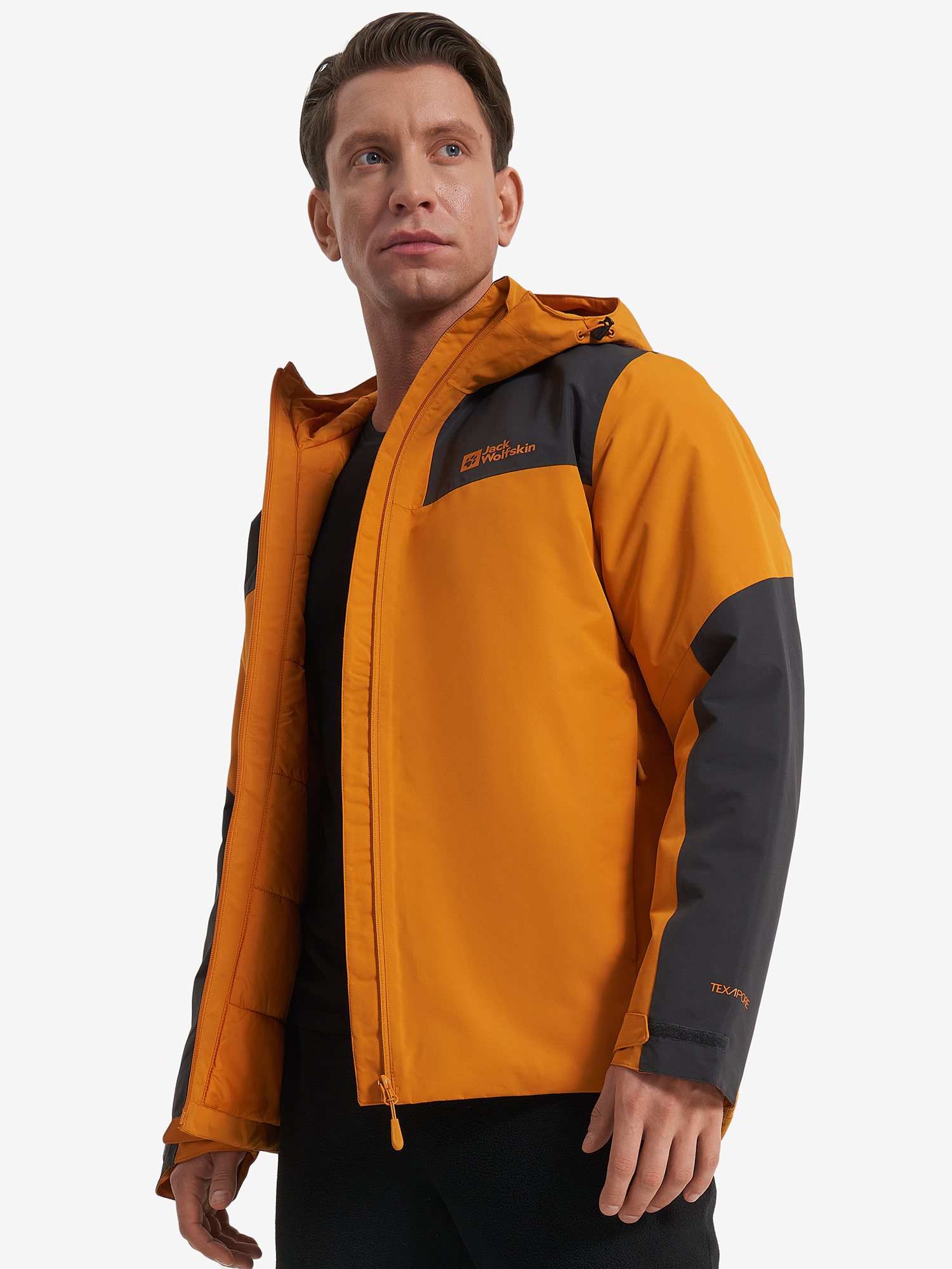 фото Куртка утепленная мужская jack wolfskin jasper, оранжевый