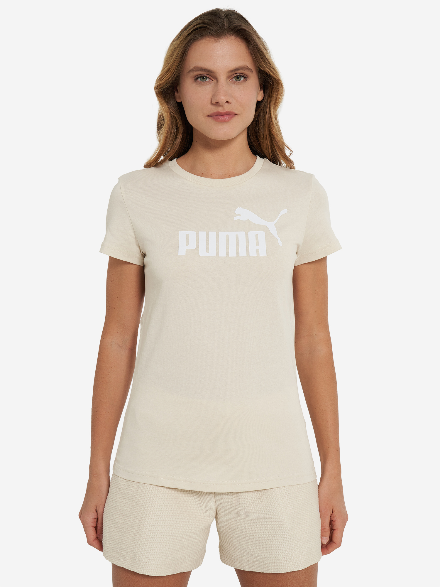 фото Футболка женская puma ess no. 1 logo, бежевый
