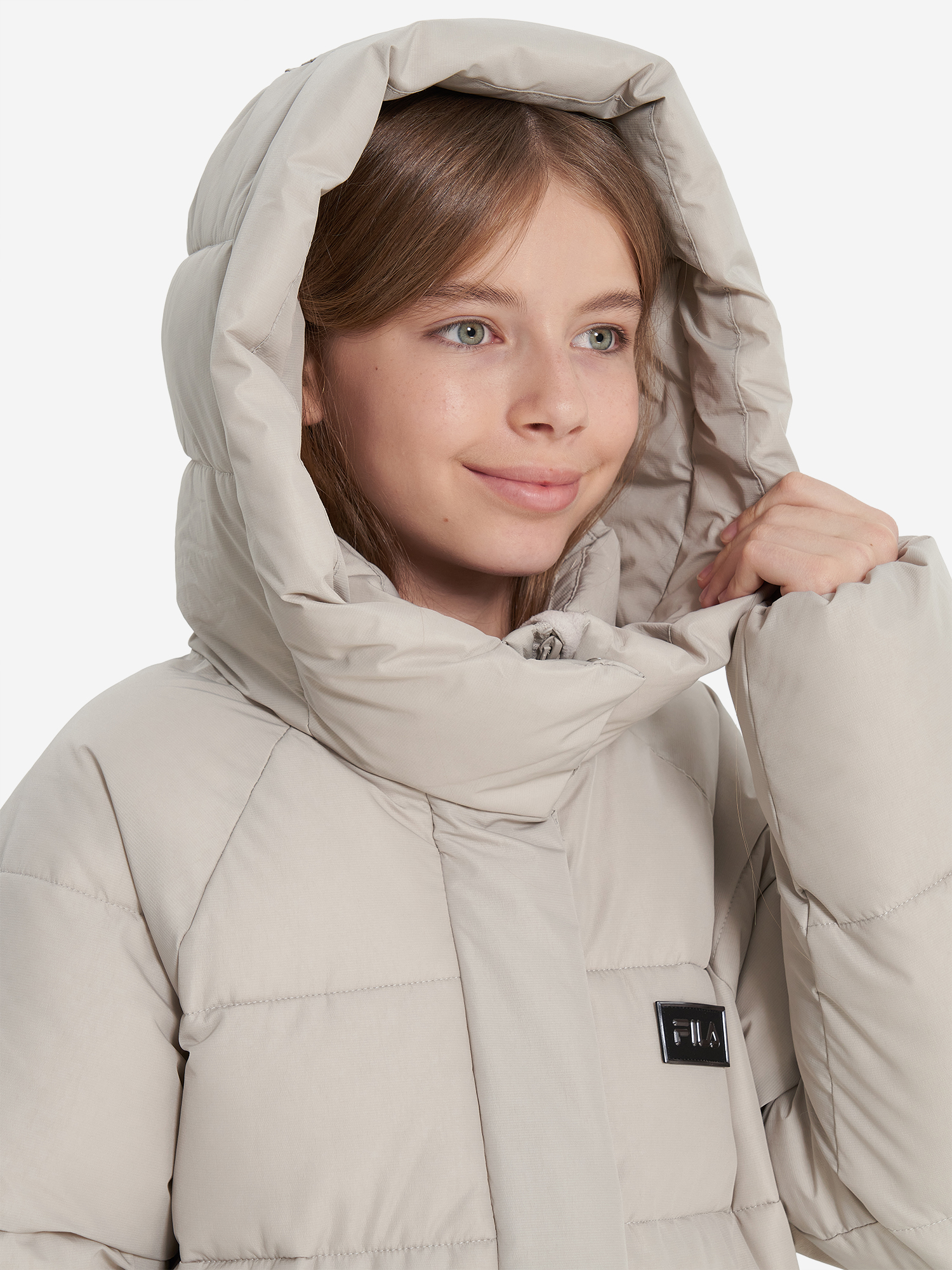 фото Пальто утепленное для девочек fila, серый