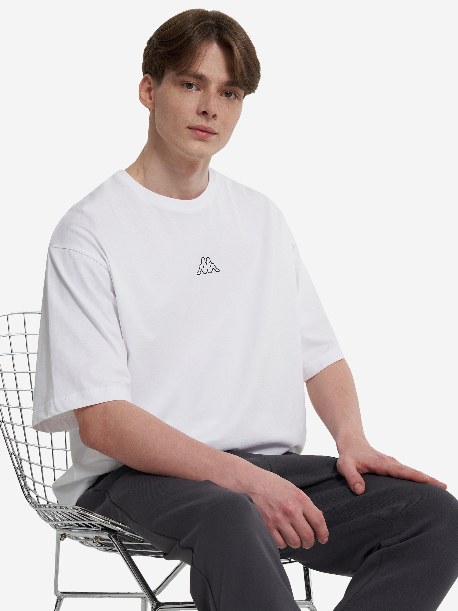 фото Футболка мужская оверсайз kappa, белый