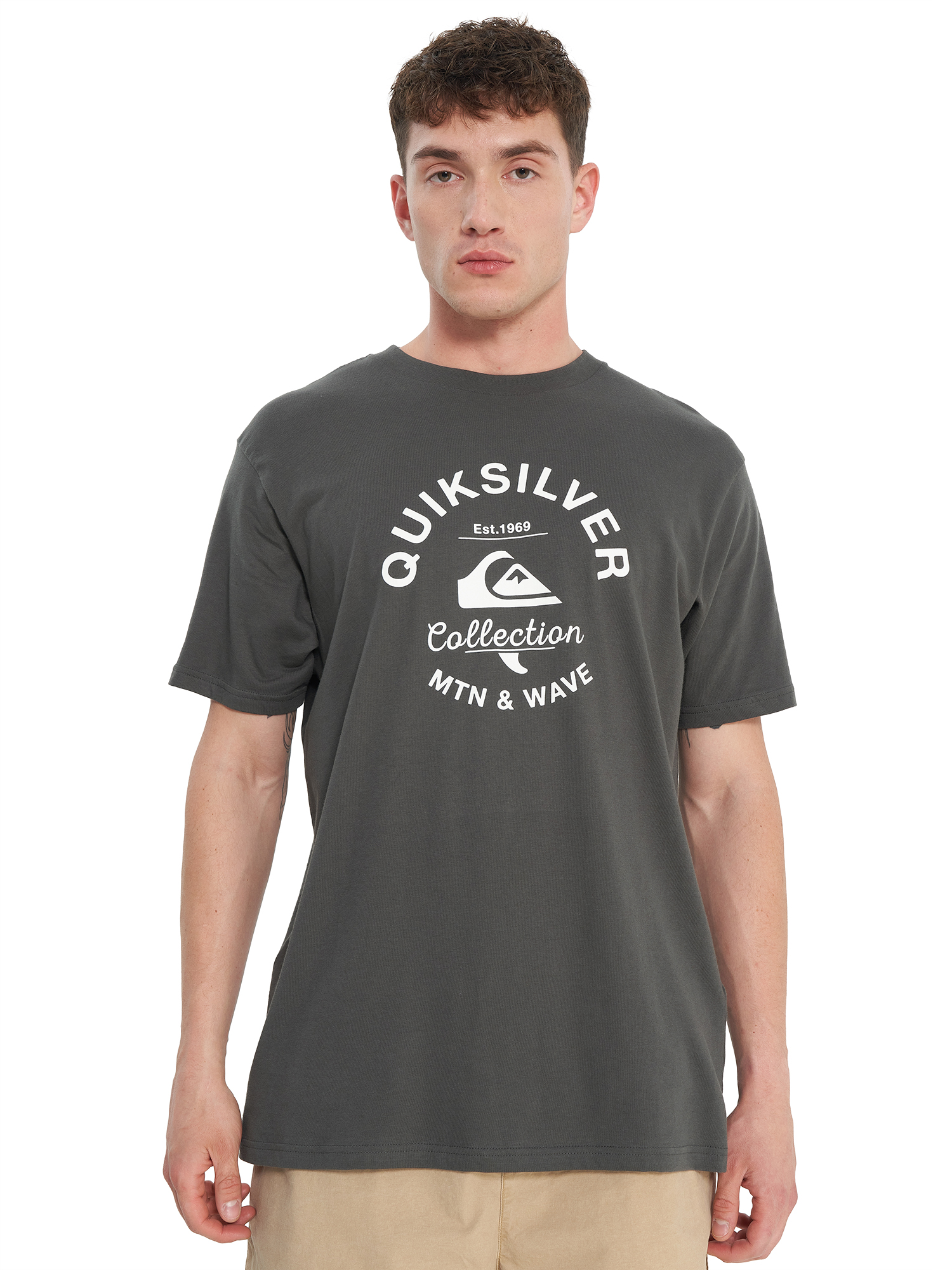 фото Футболка мужская quiksilver bombshell flaxton, серый