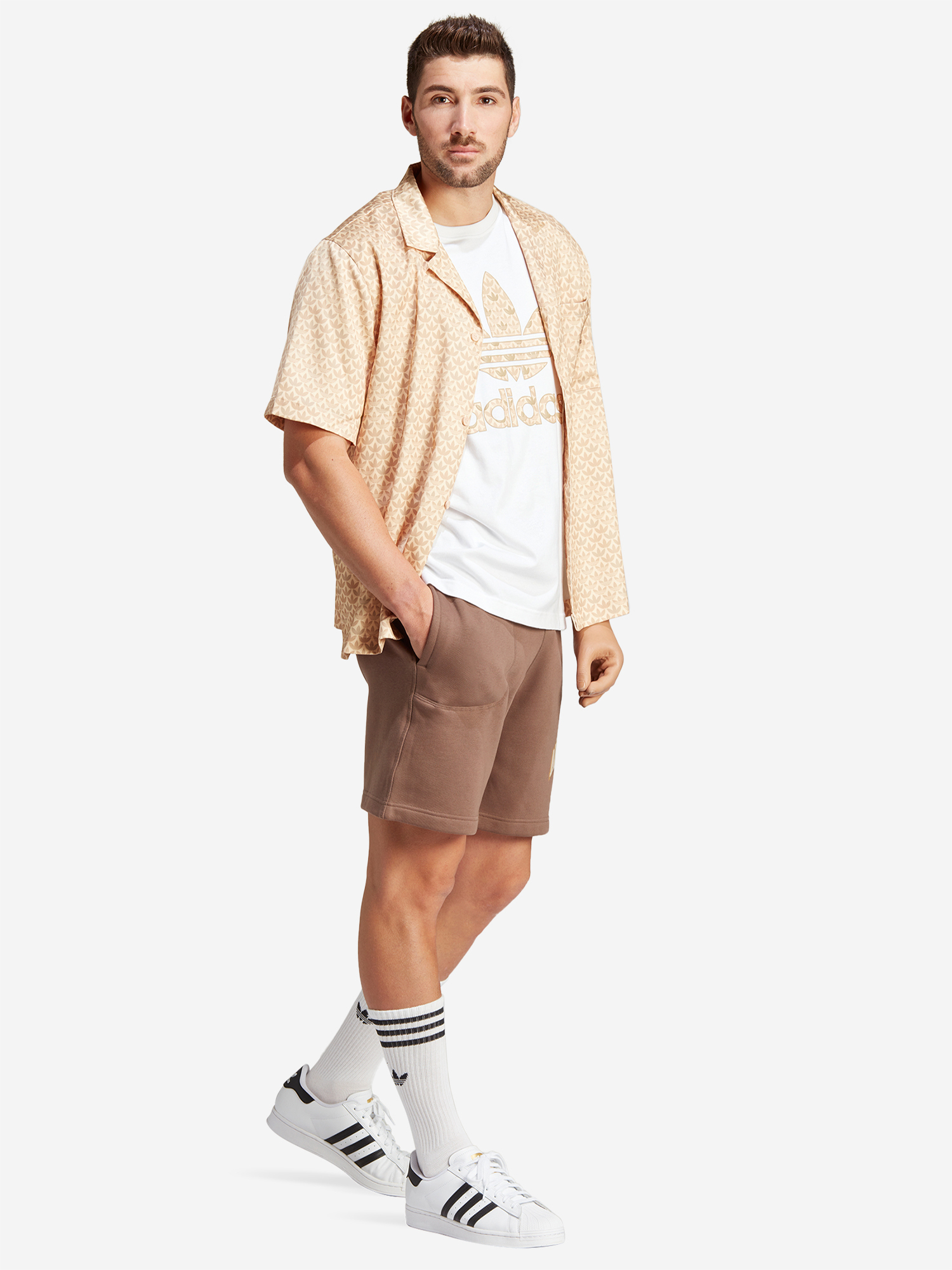 фото Шорты мужские adidas vrct, коричневый