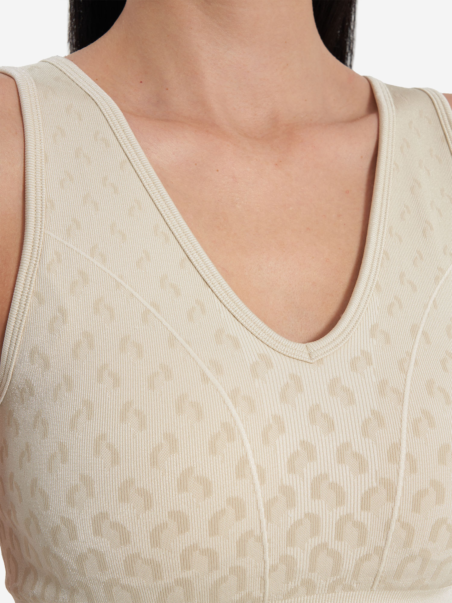 фото Топ бра спортивный demix highflow seamless longline, бежевый