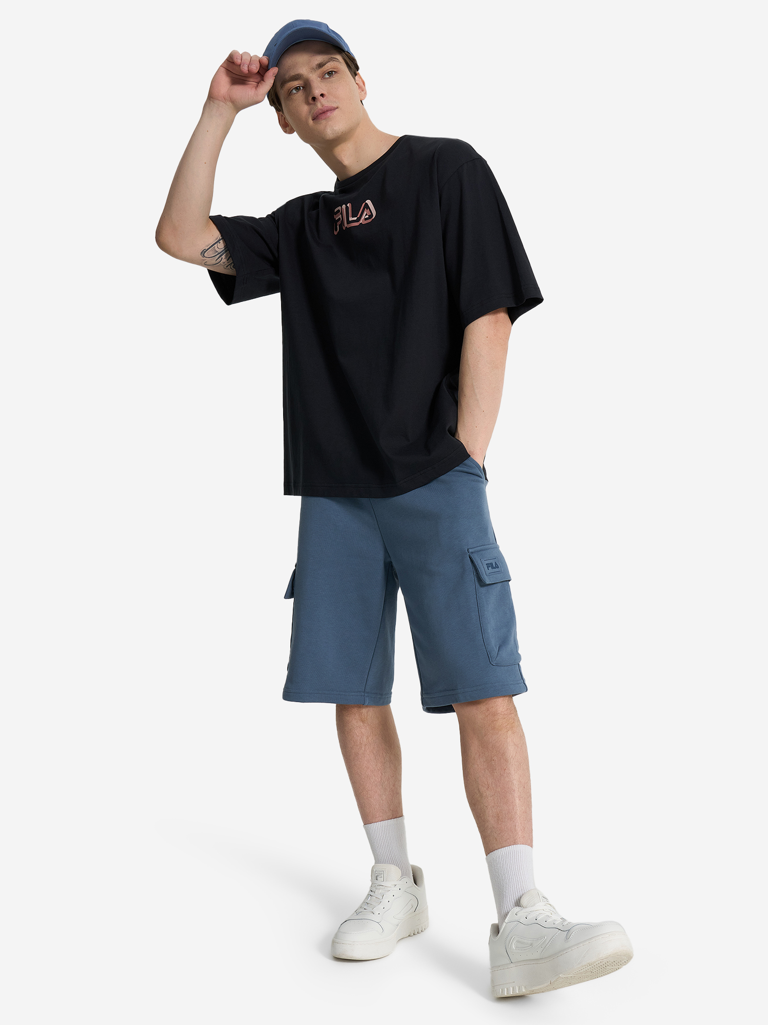 фото Футболка мужская оверсайз fila, черный
