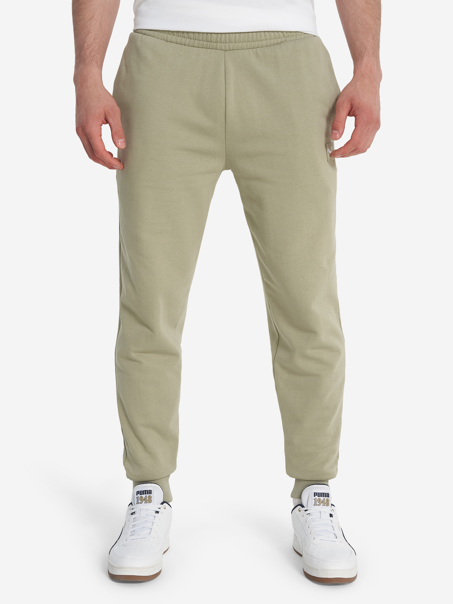 фото Брюки флисовые мужские puma ess elevated, зеленый