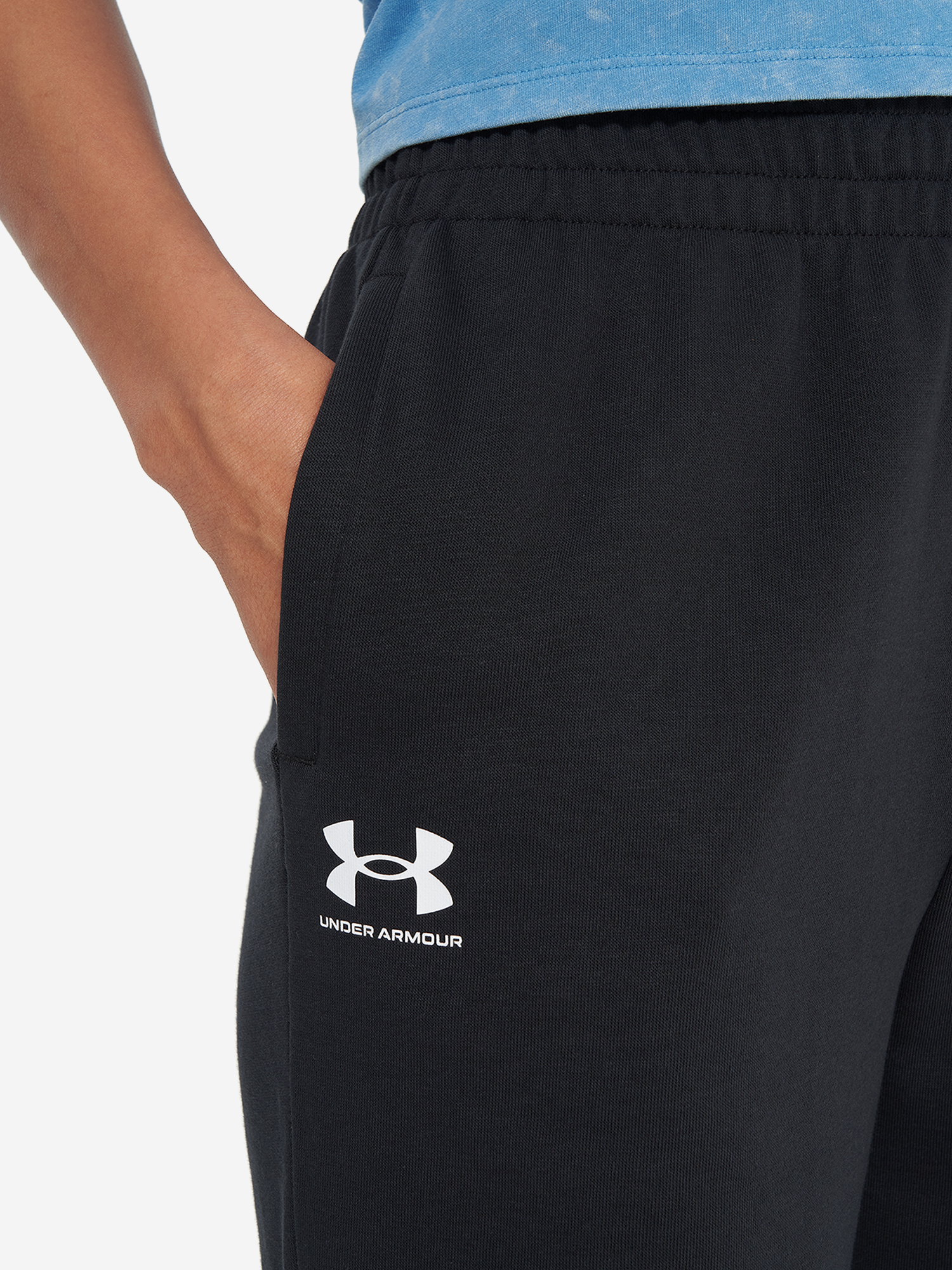 фото Брюки женские under armour rival terry, черный