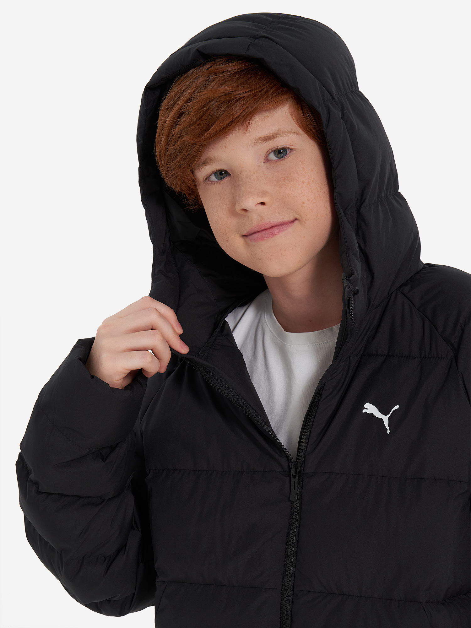 фото Пуховик для мальчиков puma, черный