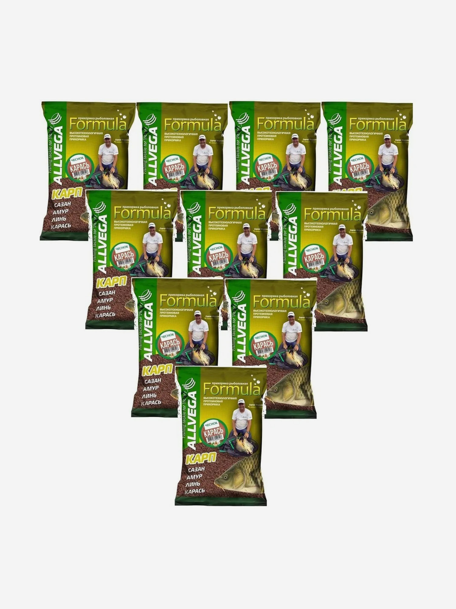 Прикормка натуральная ALLVEGA "Formula Carassin Garlic" (КАРАСЬ ЧЕСНОК) 10 пакетов по 0,9 кг., Коричневый
Прикормка натуральная ALLVEGA "Formula Carassin Garlic" (КАРАСЬ ЧЕСНОК) 10 пакетов по 0,9 кг., Коричневый