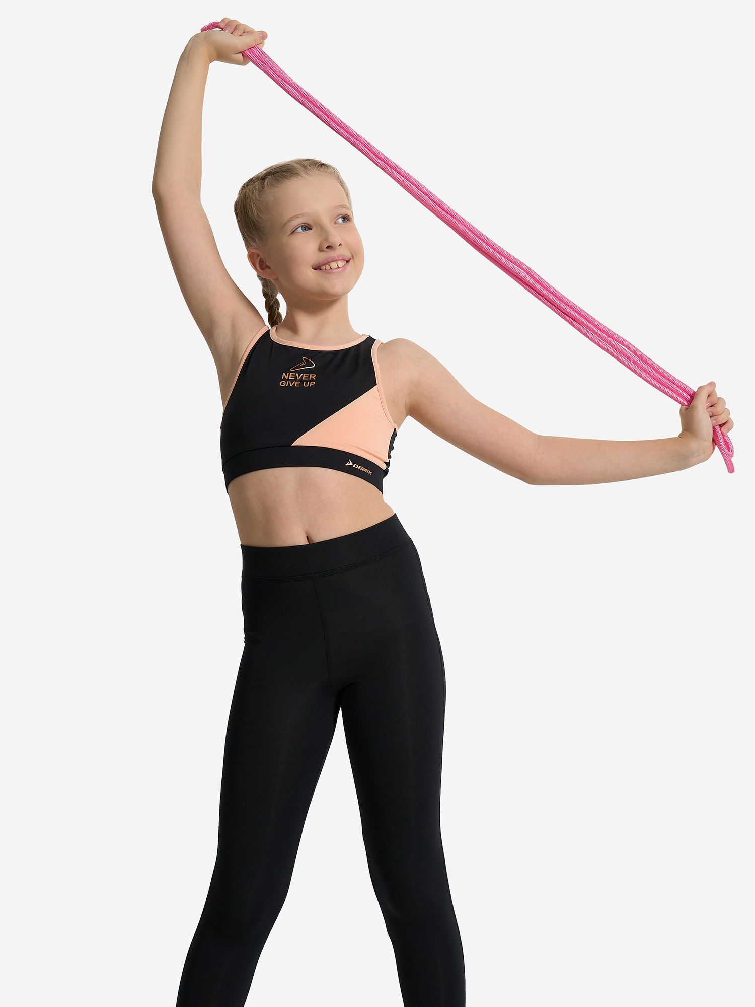 фото Скакалка гимнастическая demix, 3 м, розовый