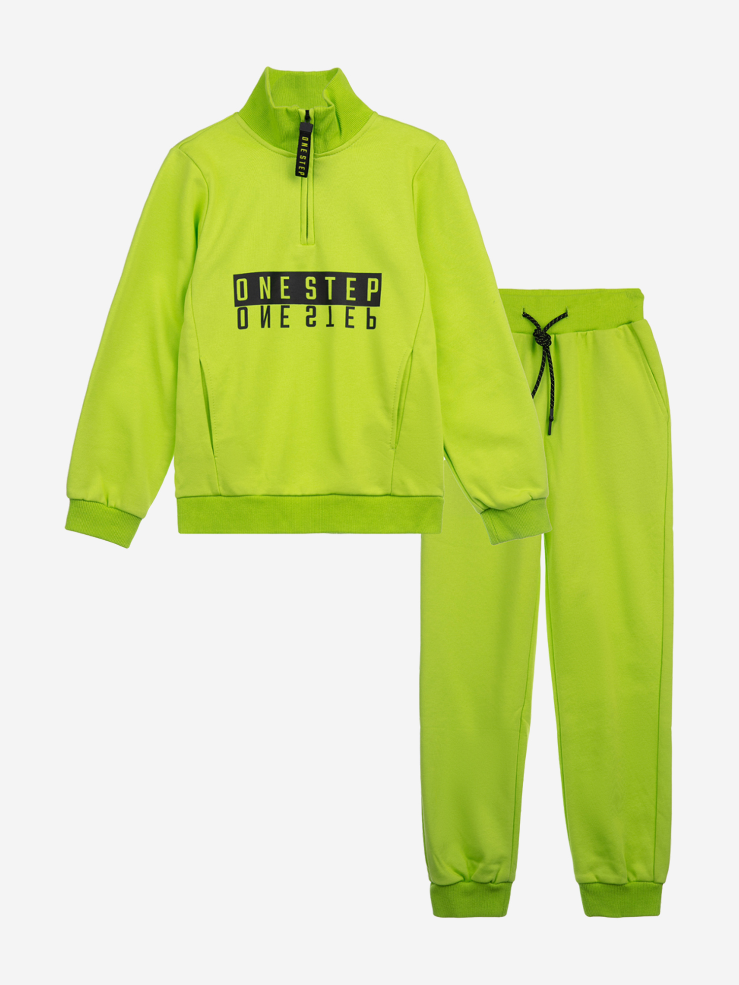 Комплект Playtoday трикотажный для девочек: толстовка, брюки, Зеленый 
Комплект Playtoday трикотажный для девочек: толстовка, брюки, Зеленый