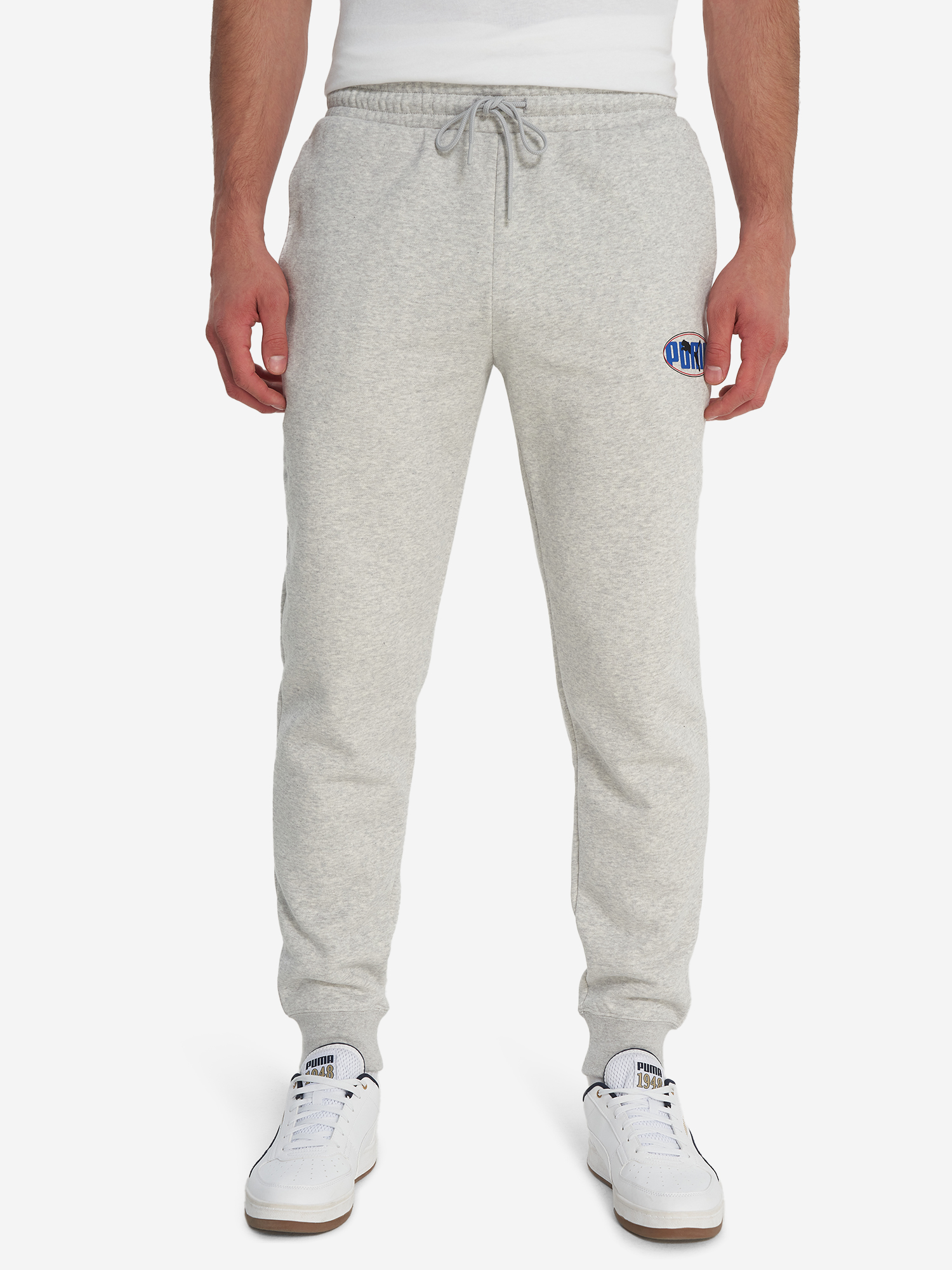 фото Брюки мужские puma ess logo lab execution, серый