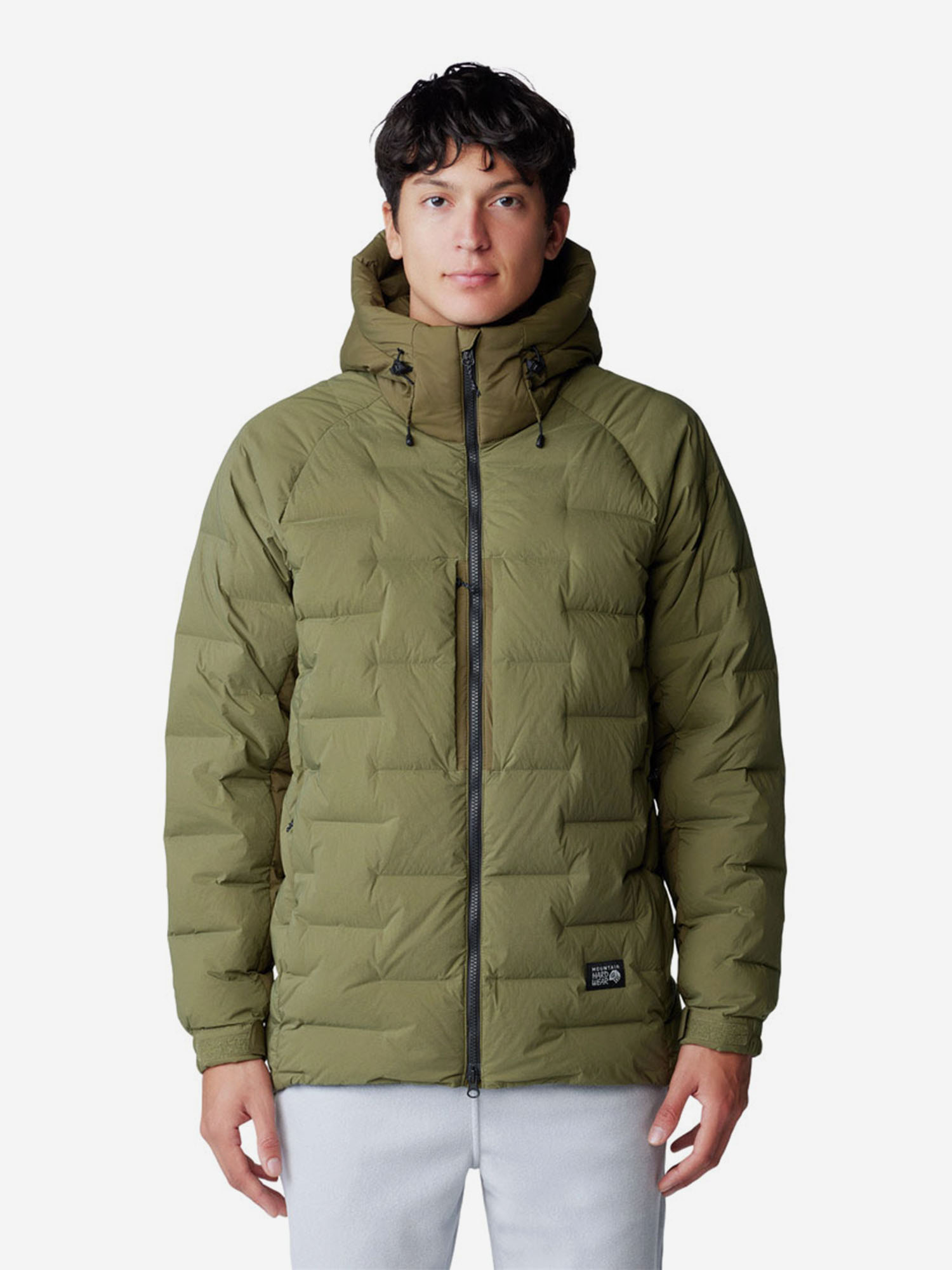 фото Пуховик мужской mountain hardwear stretchdown, зеленый