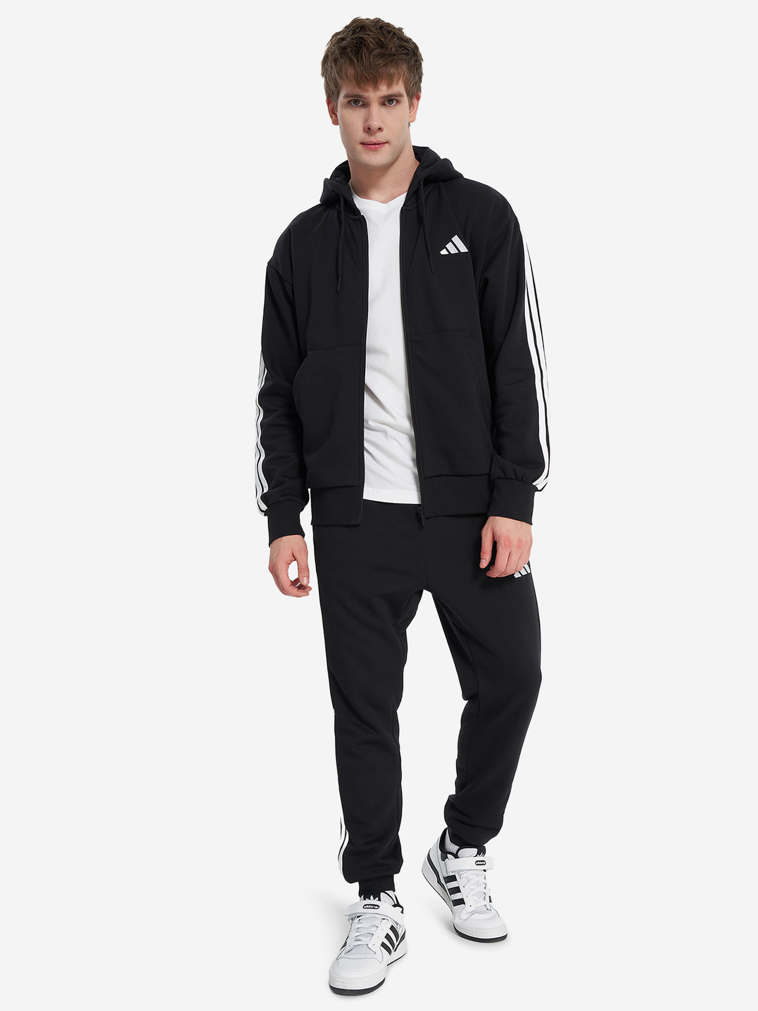 фото Брюки флисовые мужские adidas, черный