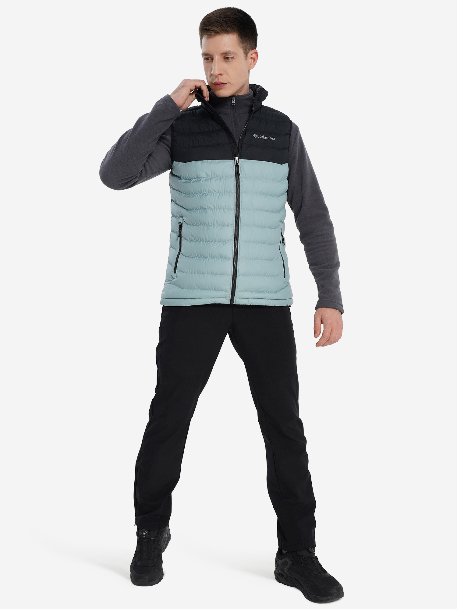 фото Жилет утепленный мужской columbia powder lite ii vest, голубой