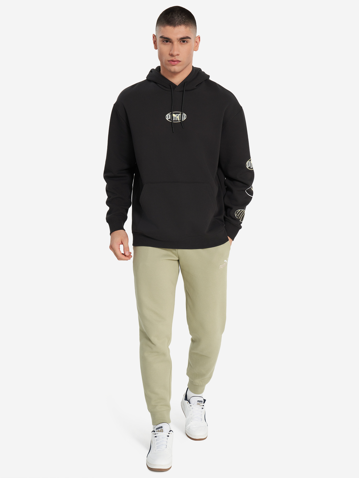 фото Худи мужское puma ess logo lab execution, черный
