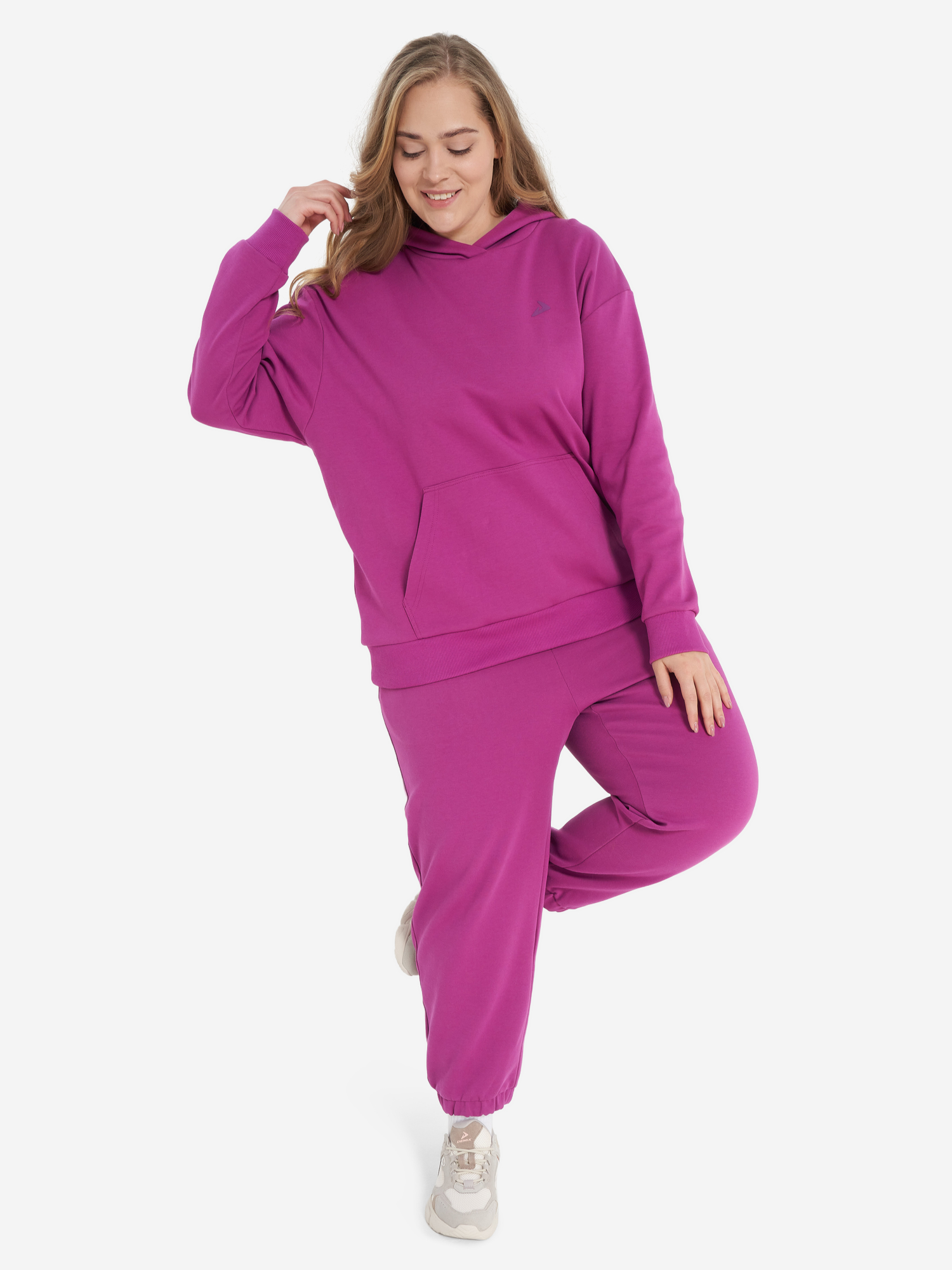 фото Худи женское demix, plus size, фиолетовый