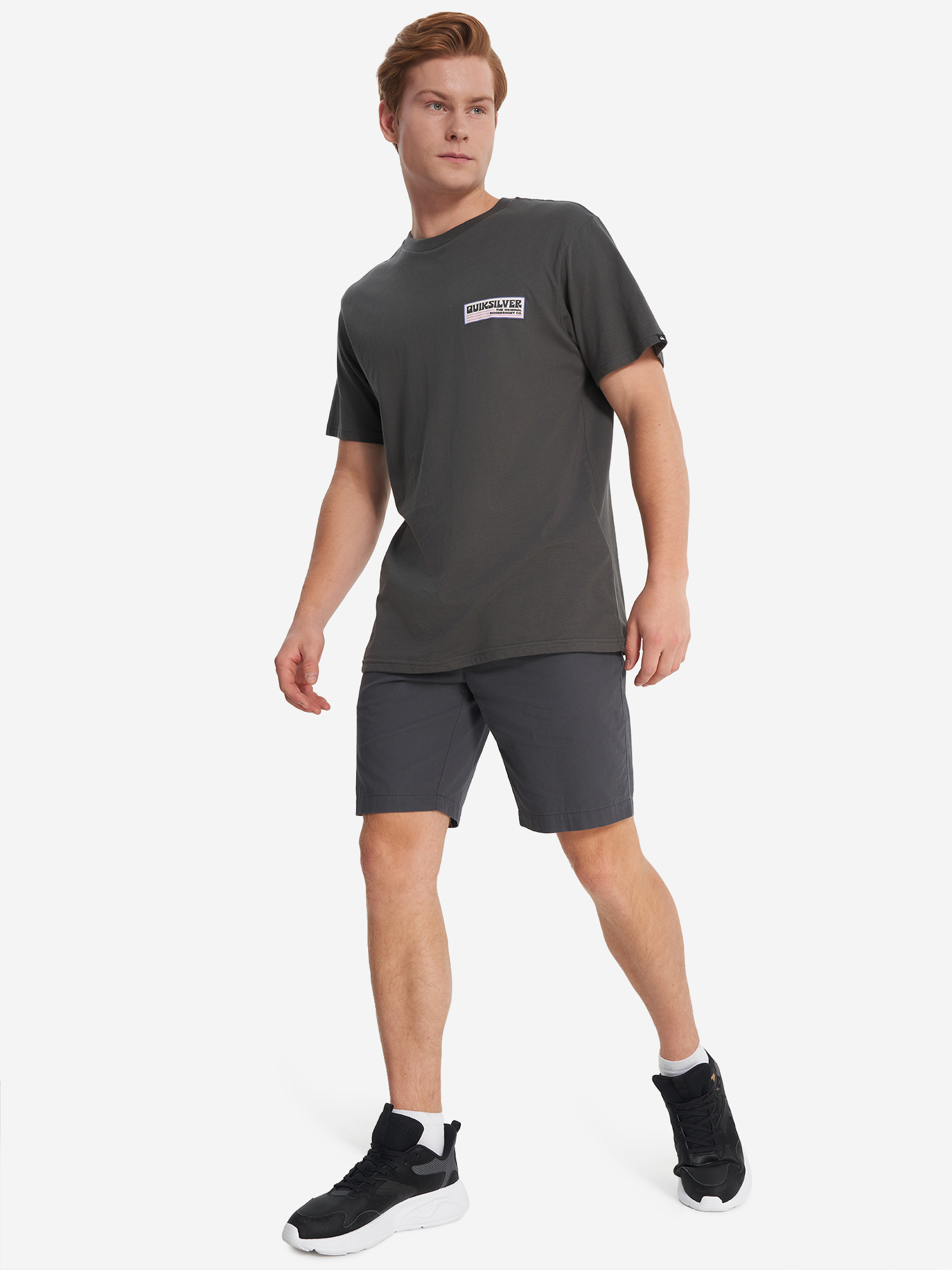 фото Футболка мужская quiksilver palm square, серый