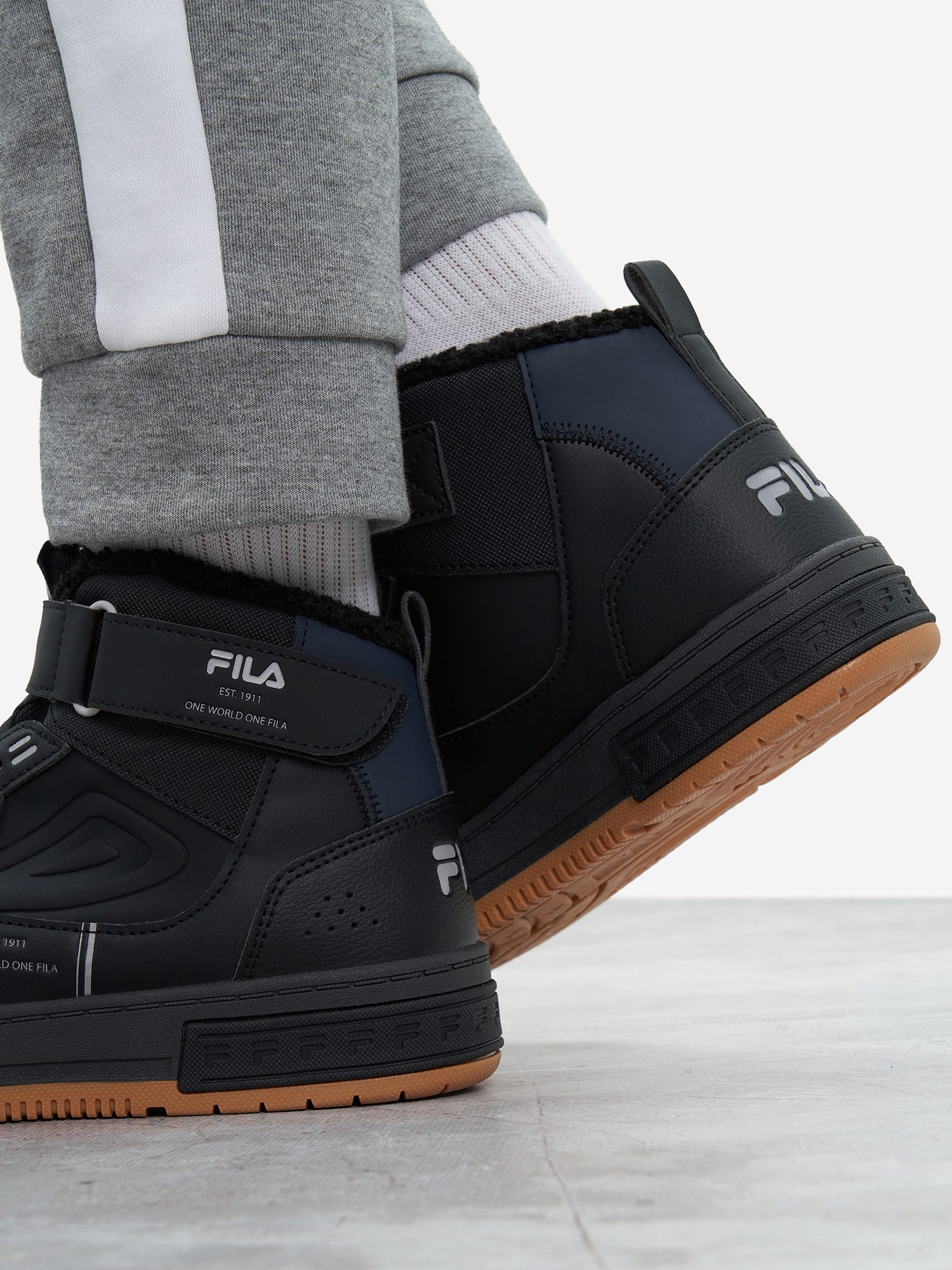 фото Кеды утепленные для мальчиков fila fil teen mid, черный