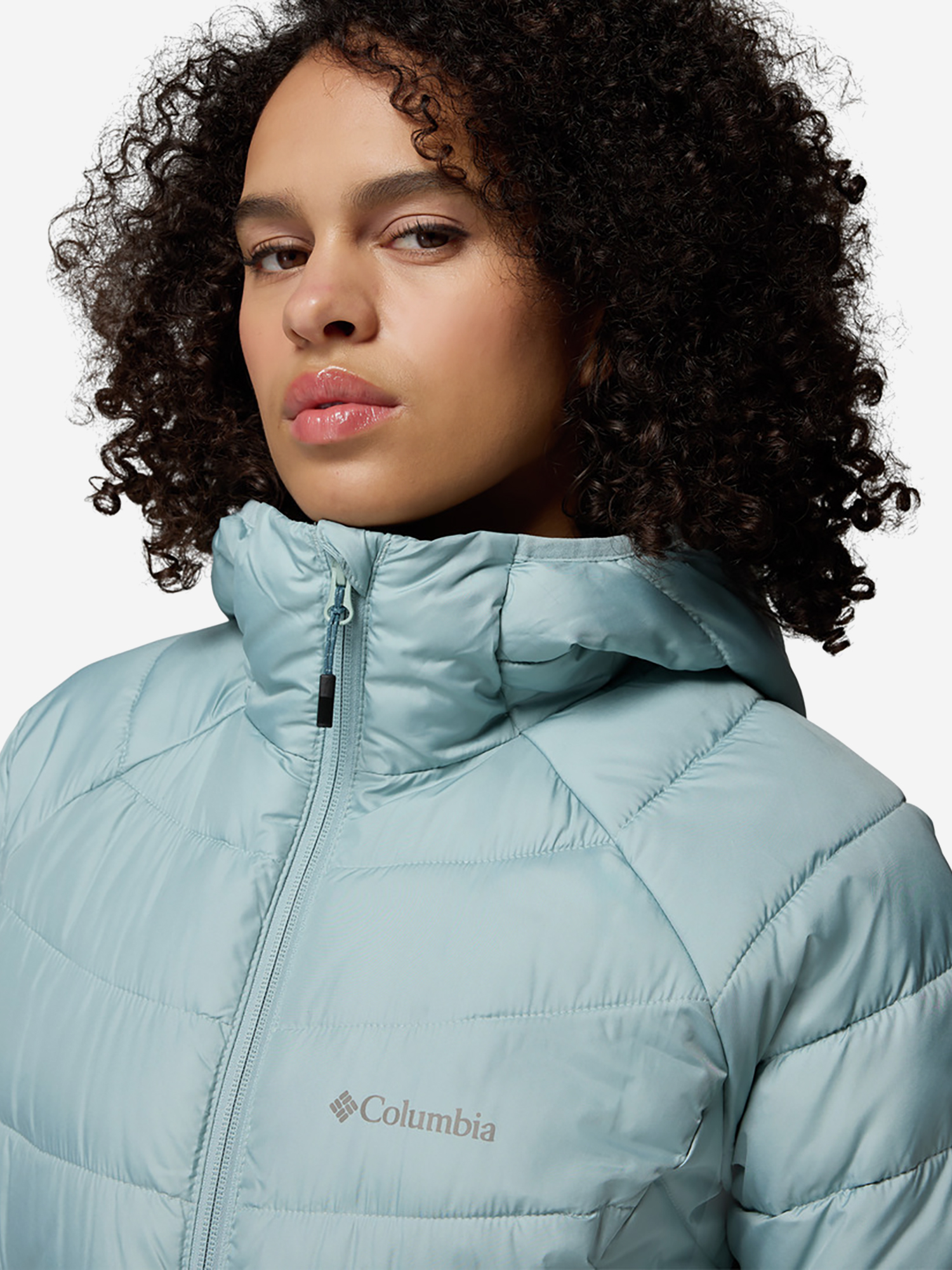 фото Куртка утепленная женская columbia powder lite ii mid jacket, голубой
