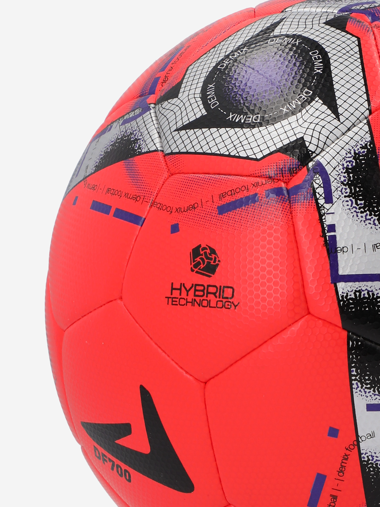 фото Мяч футбольный demix df700 hybrid fifa quality, красный