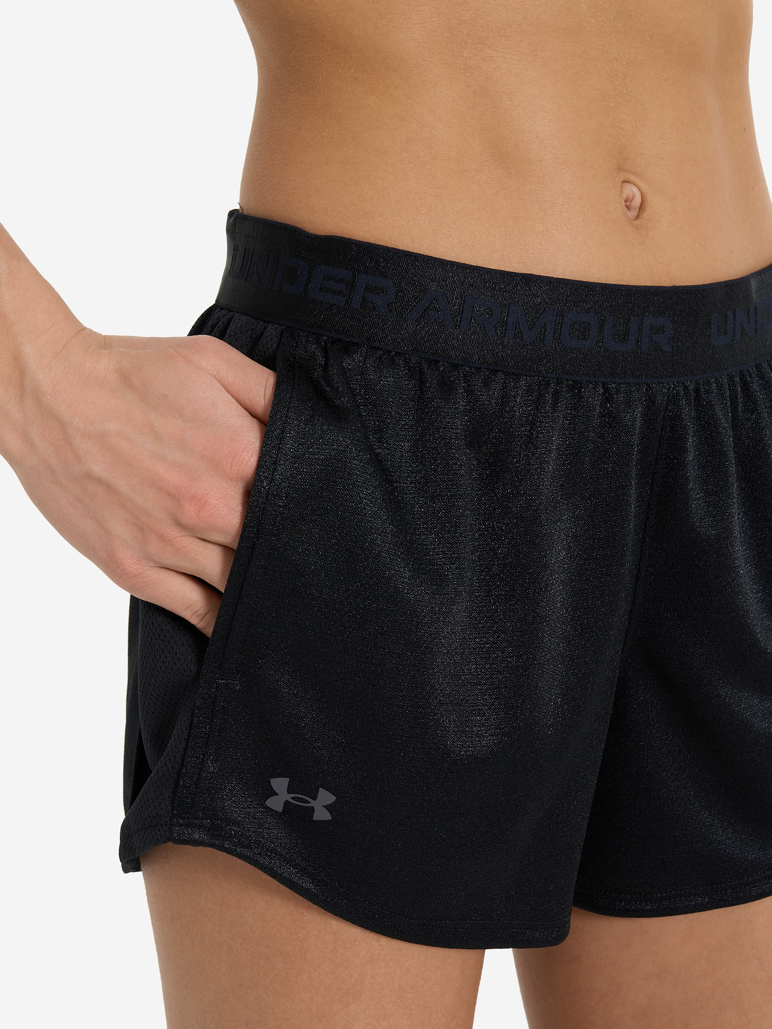 фото Шорты женские under armour tech play up shine, черный