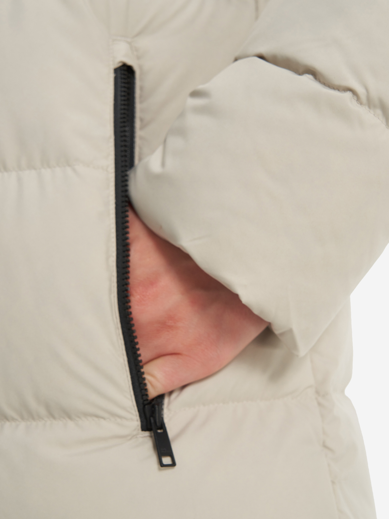 фото Пальто пуховое женское jack wolfskin frozen palace, бежевый