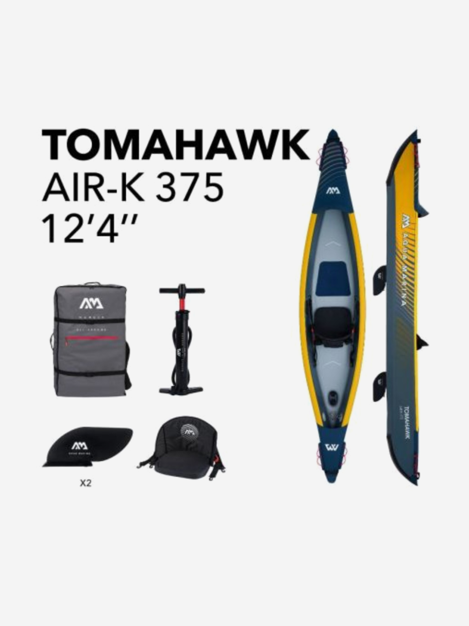 Надувной каяк "Tomahawk AIR-K 375" 375x72см, насос, сиденье, киль, рюкзак, до 128кг, Мультицвет
Надувной каяк "Tomahawk AIR-K 375" 375x72см, насос, сиденье, киль, рюкзак, до 128кг, Мультицвет