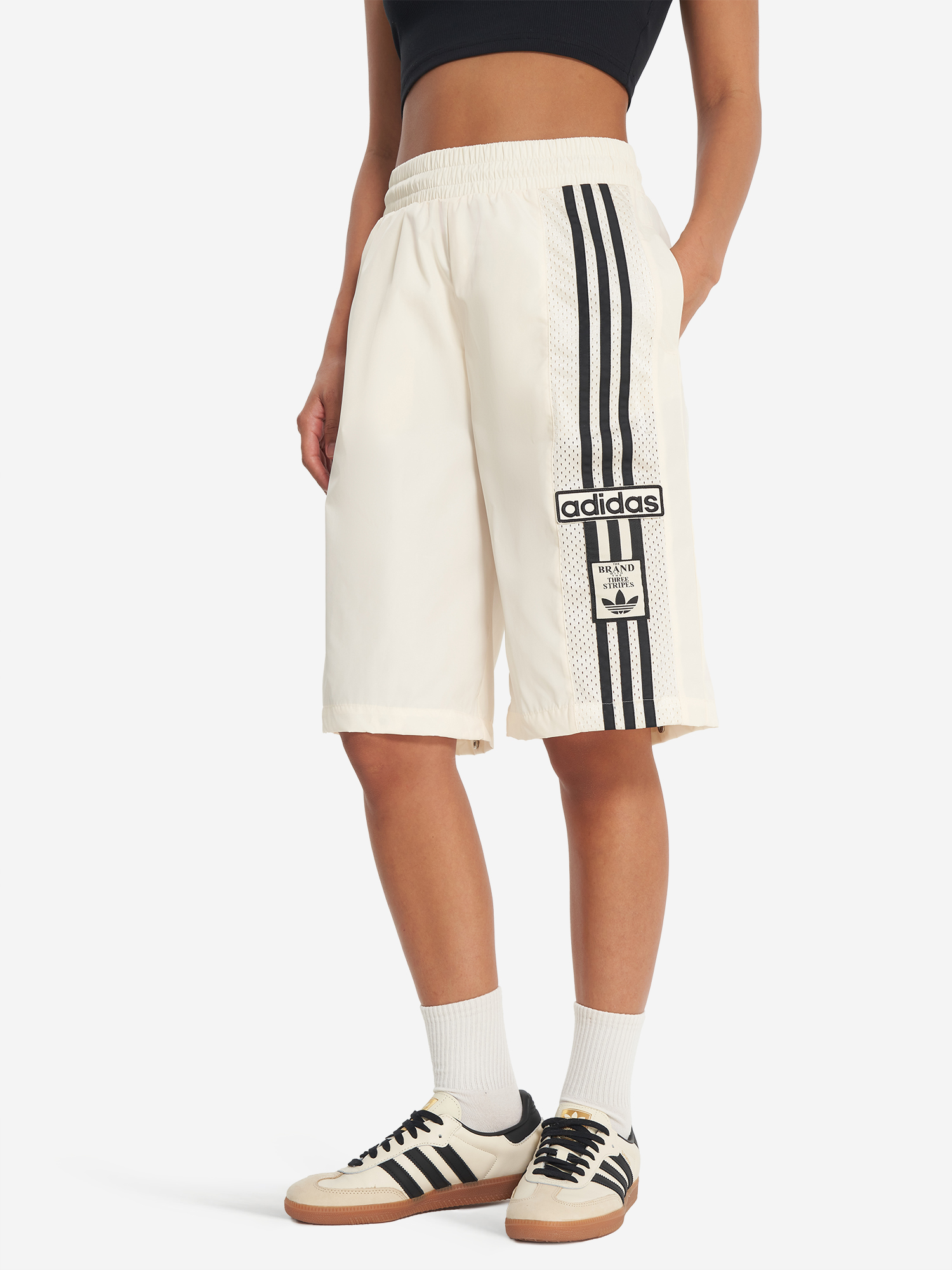фото Брюки женские adidas, бежевый