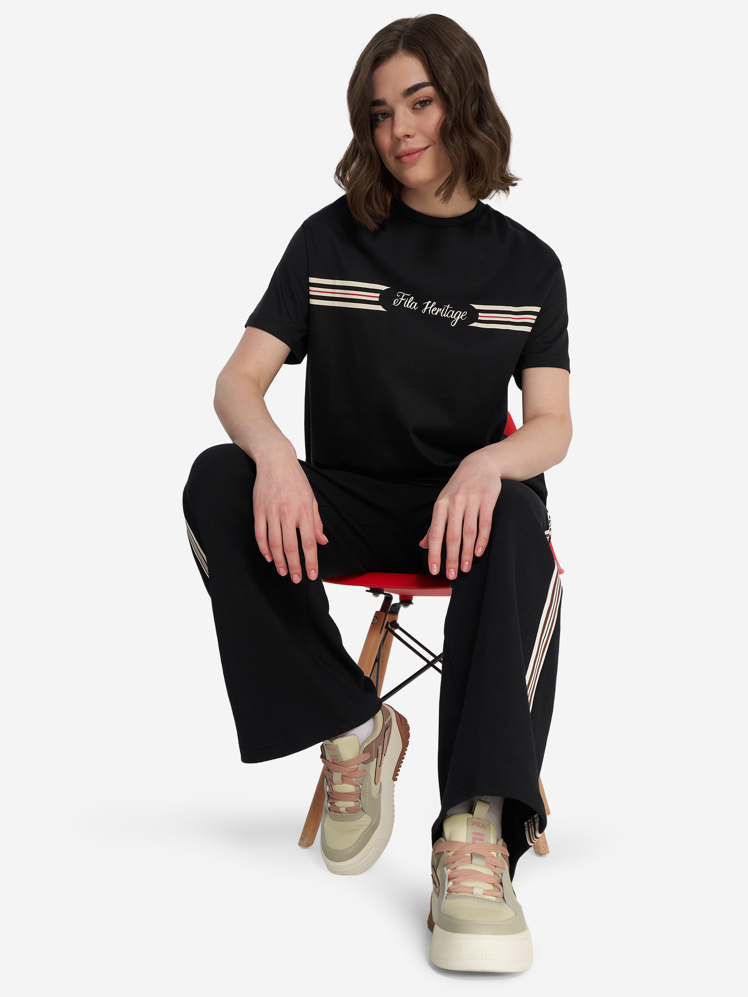 фото Футболка женская оверсайз fila, черный