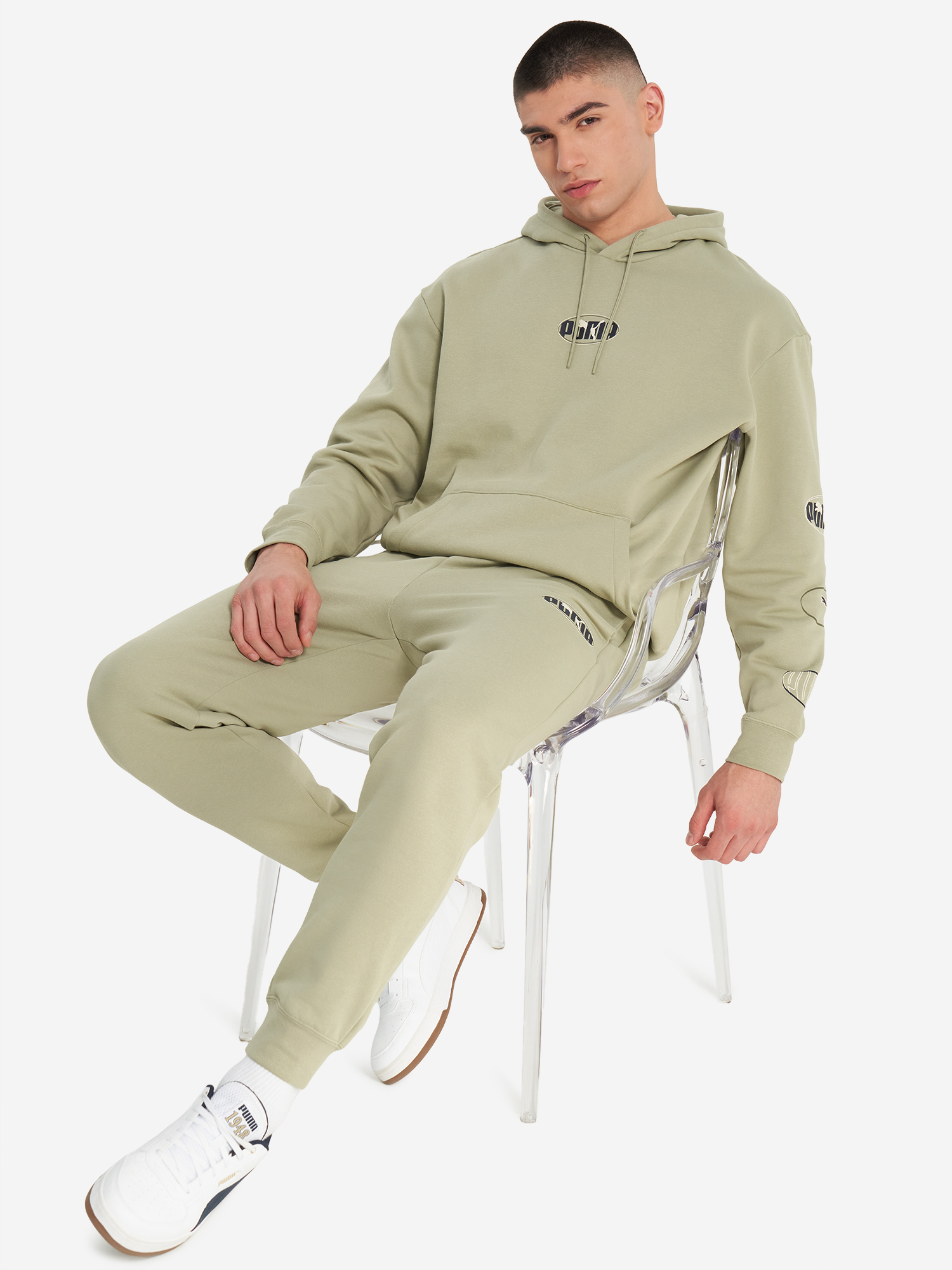 фото Худи мужское puma ess logo lab execution, зеленый