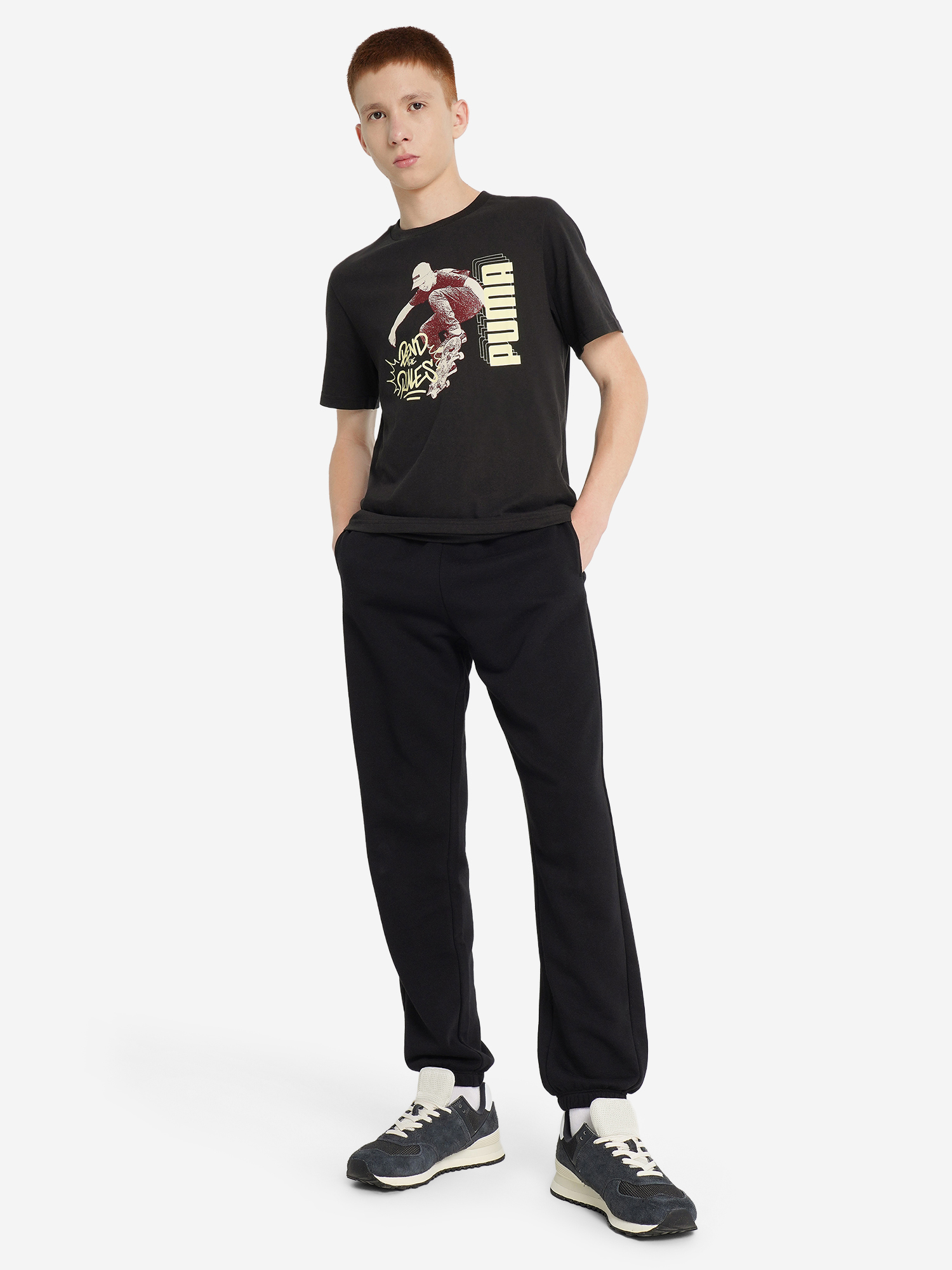 фото Футболка для мальчиков puma mid90 s graphic, черный