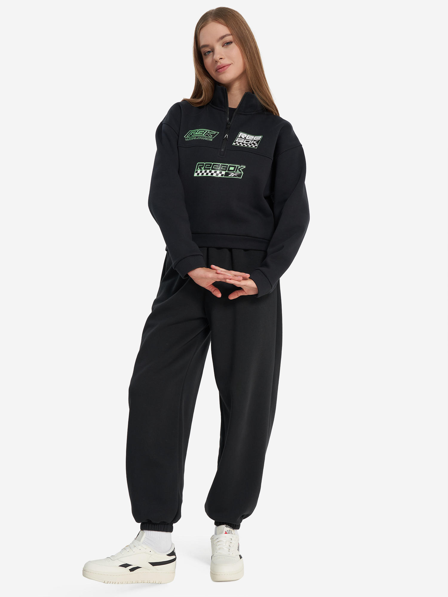 фото Толстовка женская reebok graphic, черный
