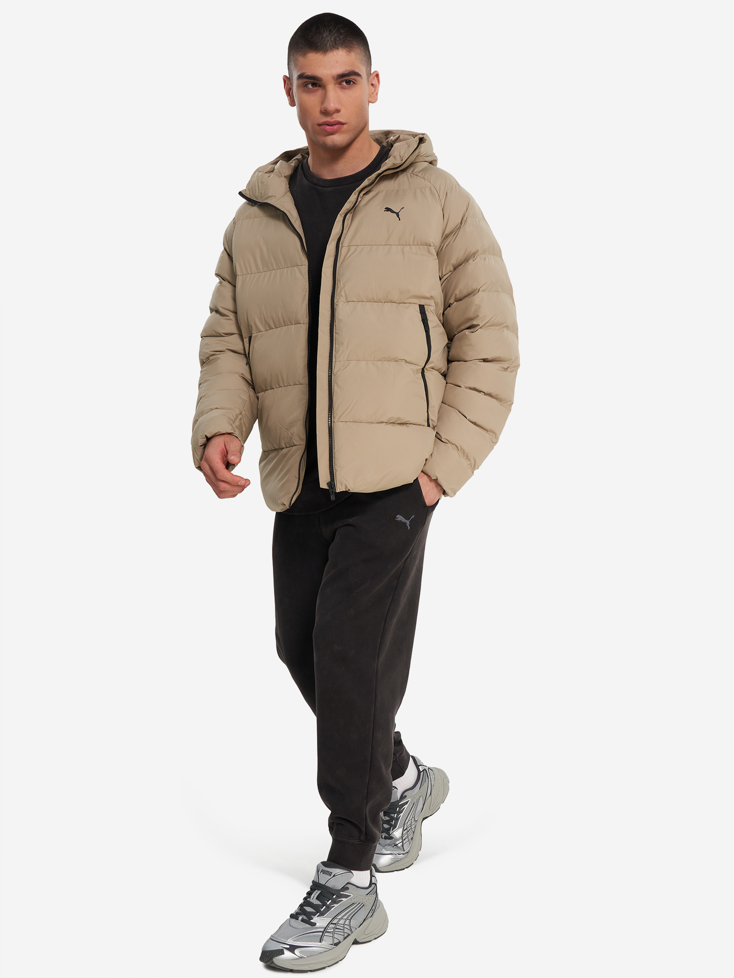 фото Пуховик мужской puma mono, коричневый