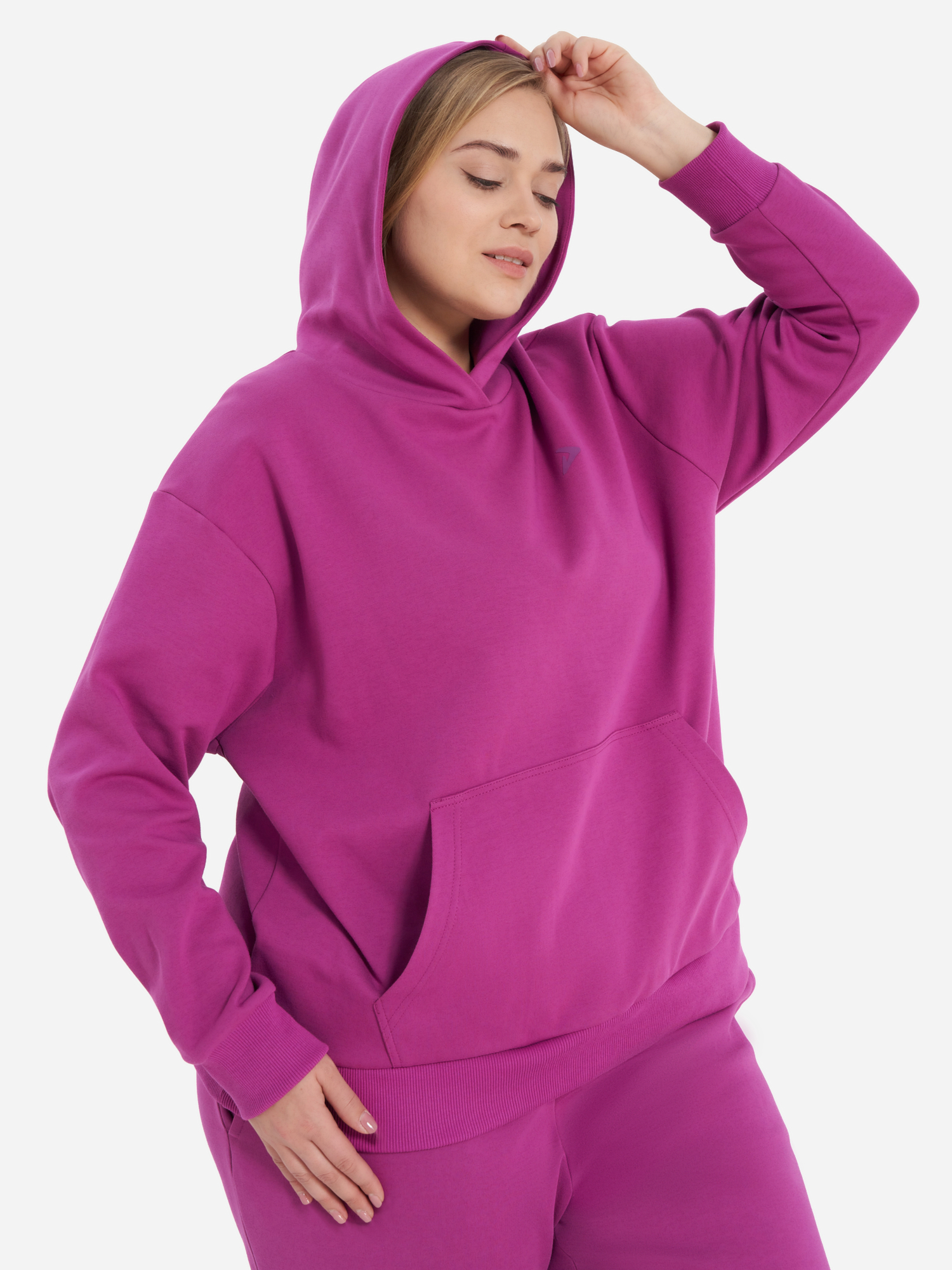 фото Худи женское demix, plus size, фиолетовый
