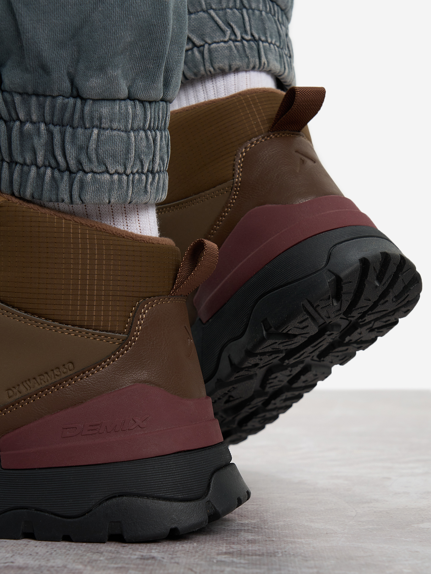 фото Кроссовки утепленные мужские demix clasico 3 mid, коричневый