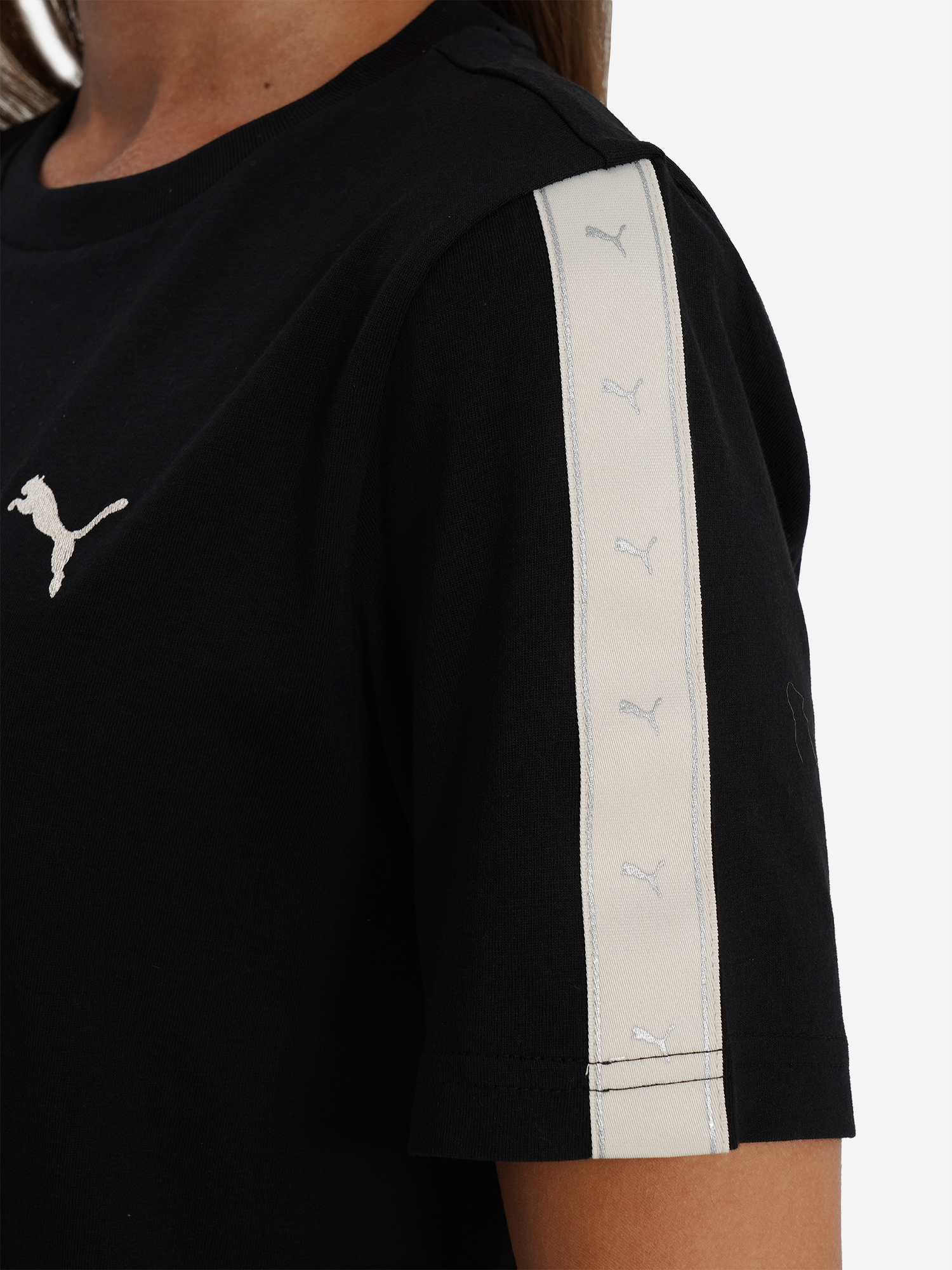 фото Футболка для девочек puma tape, черный