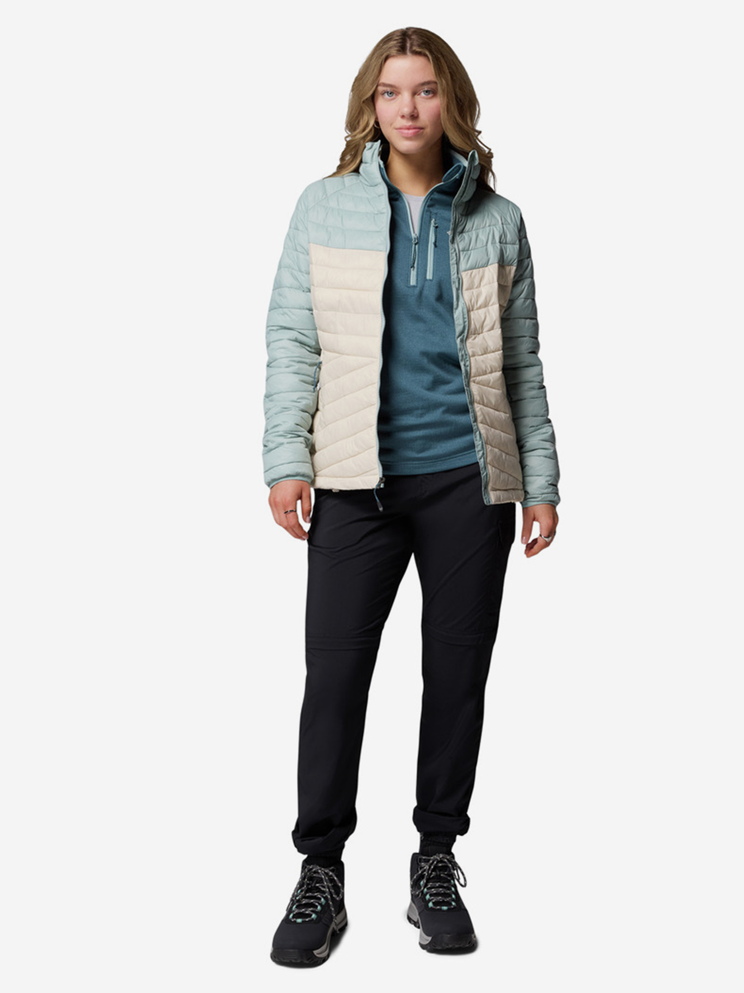 фото Куртка утепленная женская columbia powder pass jacket, бежевый
