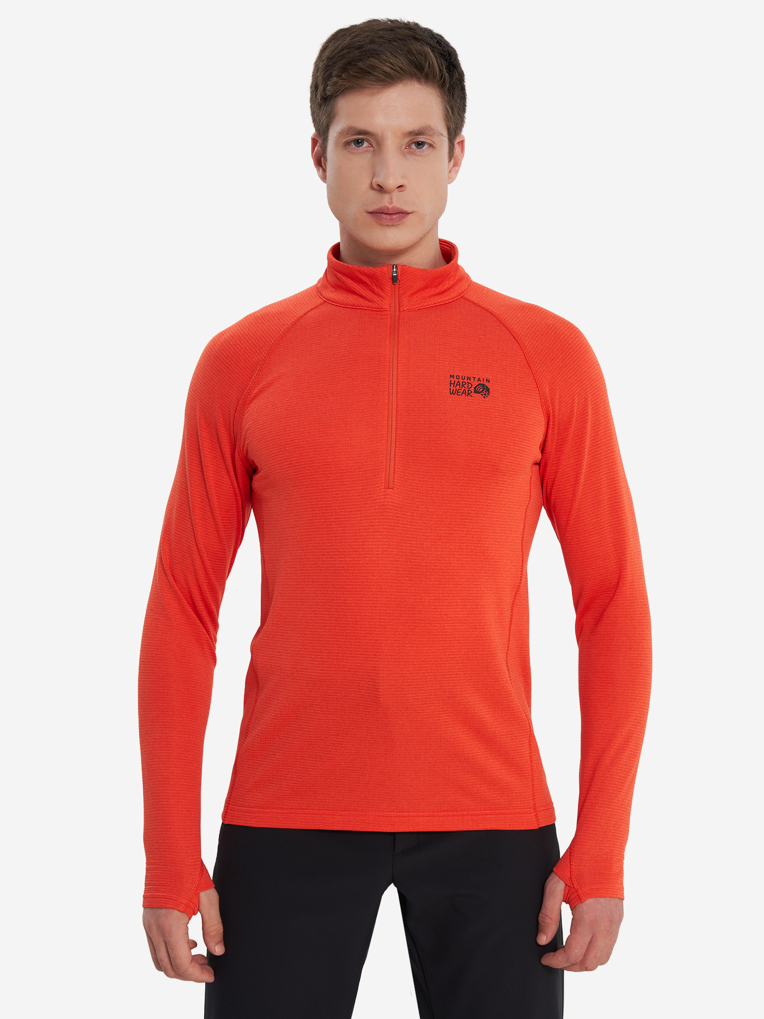 фото Толстовка мужская mountain hardwear crater lake heavyweight half zip, оранжевый
