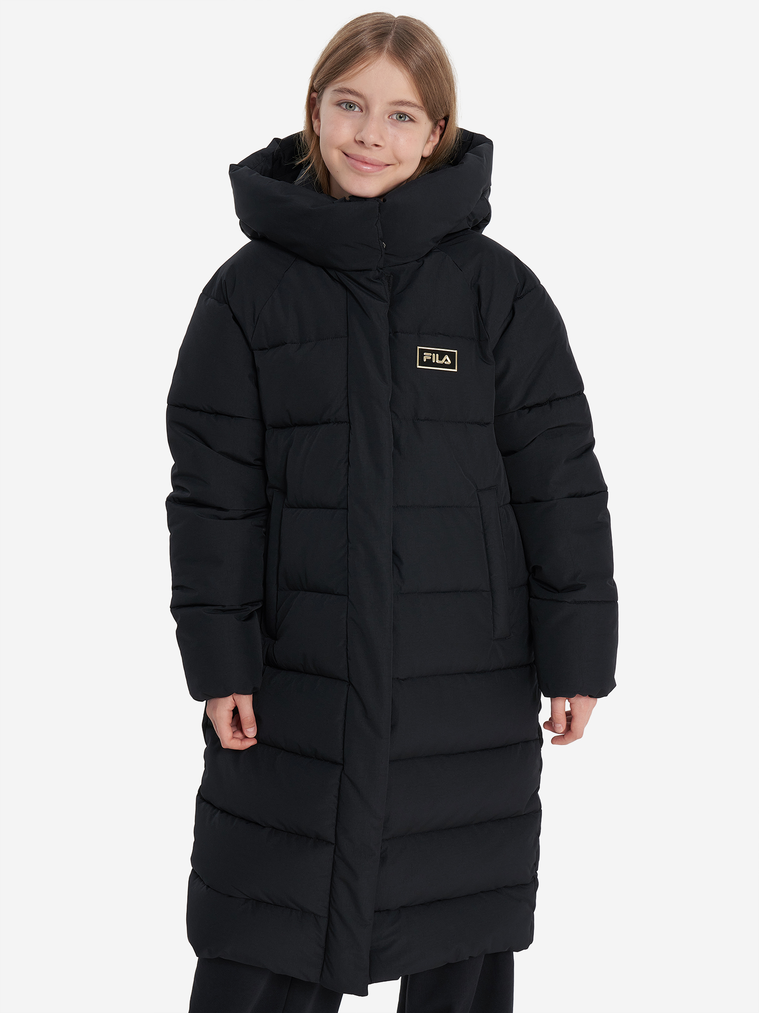 фото Пальто утепленное для девочек fila, черный