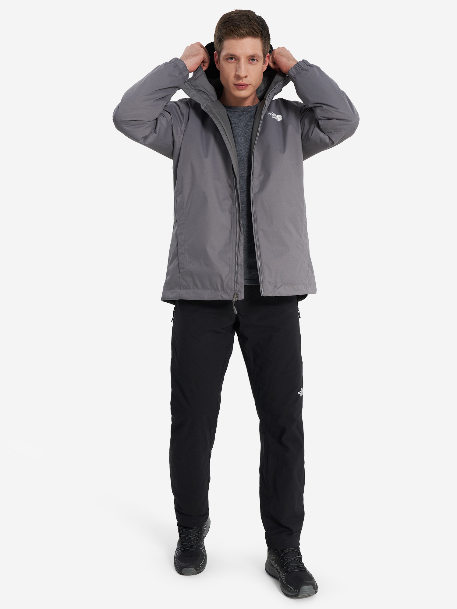 фото Куртка утепленная мужская the north face quest insulated, серый