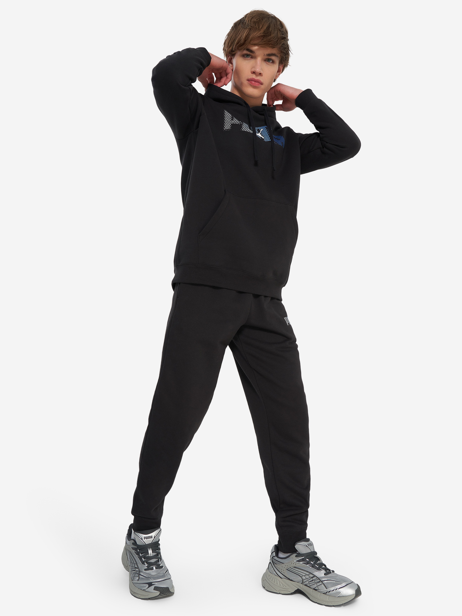 фото Худи мужское puma ess logo lab, черный