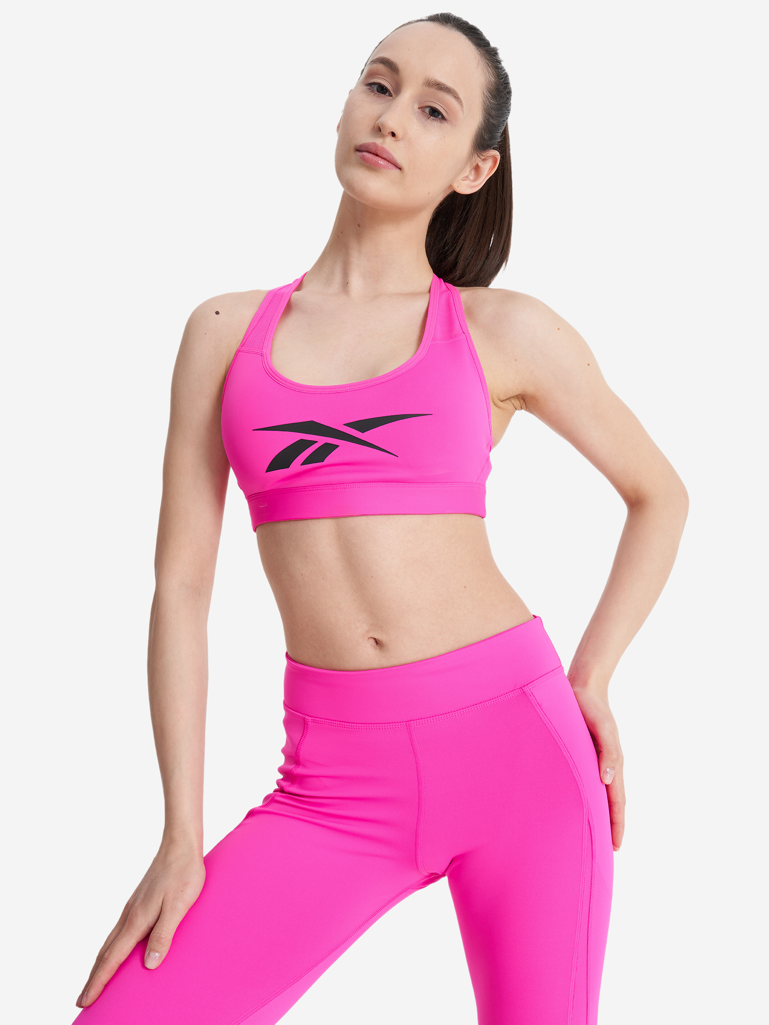 фото Топ бра спортивный reebok lux vector racer, розовый