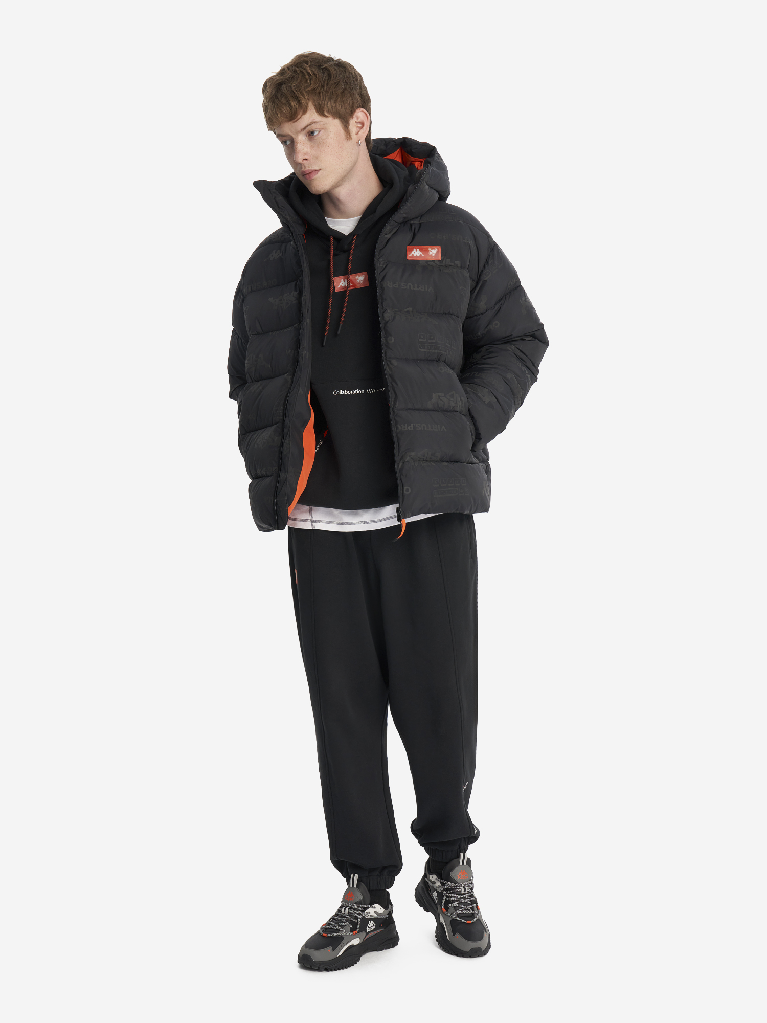 фото Пуховик kappa x virtus.pro, черный