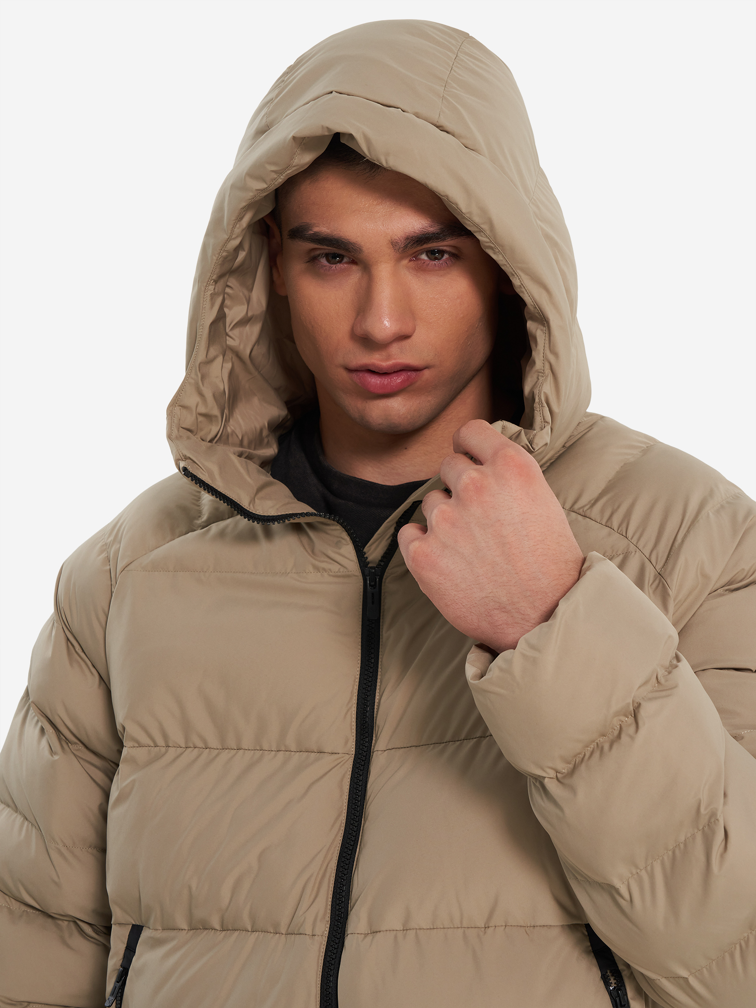 фото Пуховик мужской puma mono, коричневый