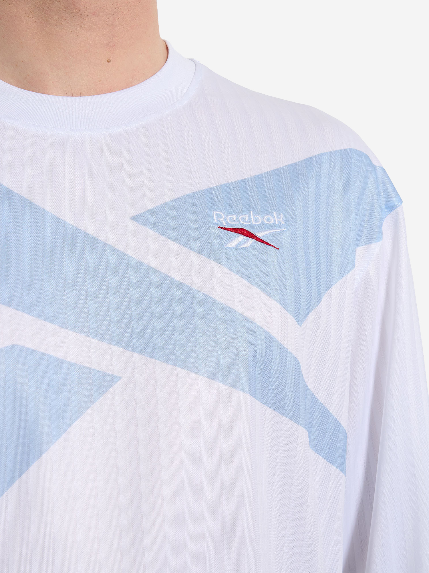 фото Лонгслив мужской reebok ri cross check, белый