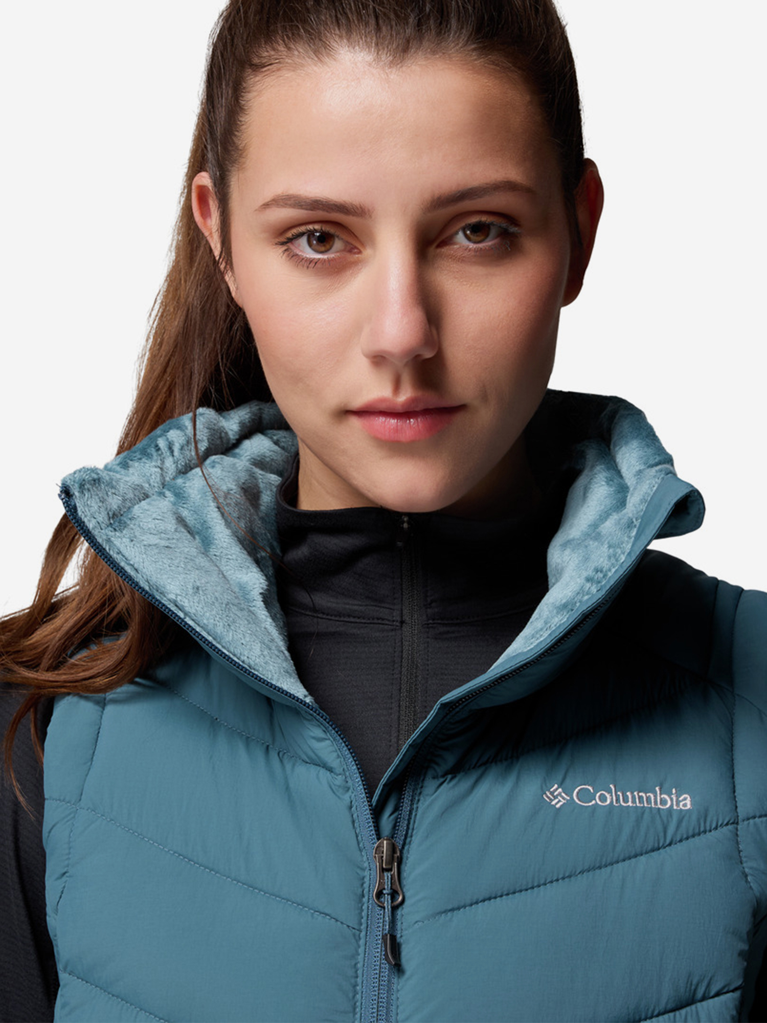 фото Жилет утепленный женский columbia joy peak ii vest, голубой