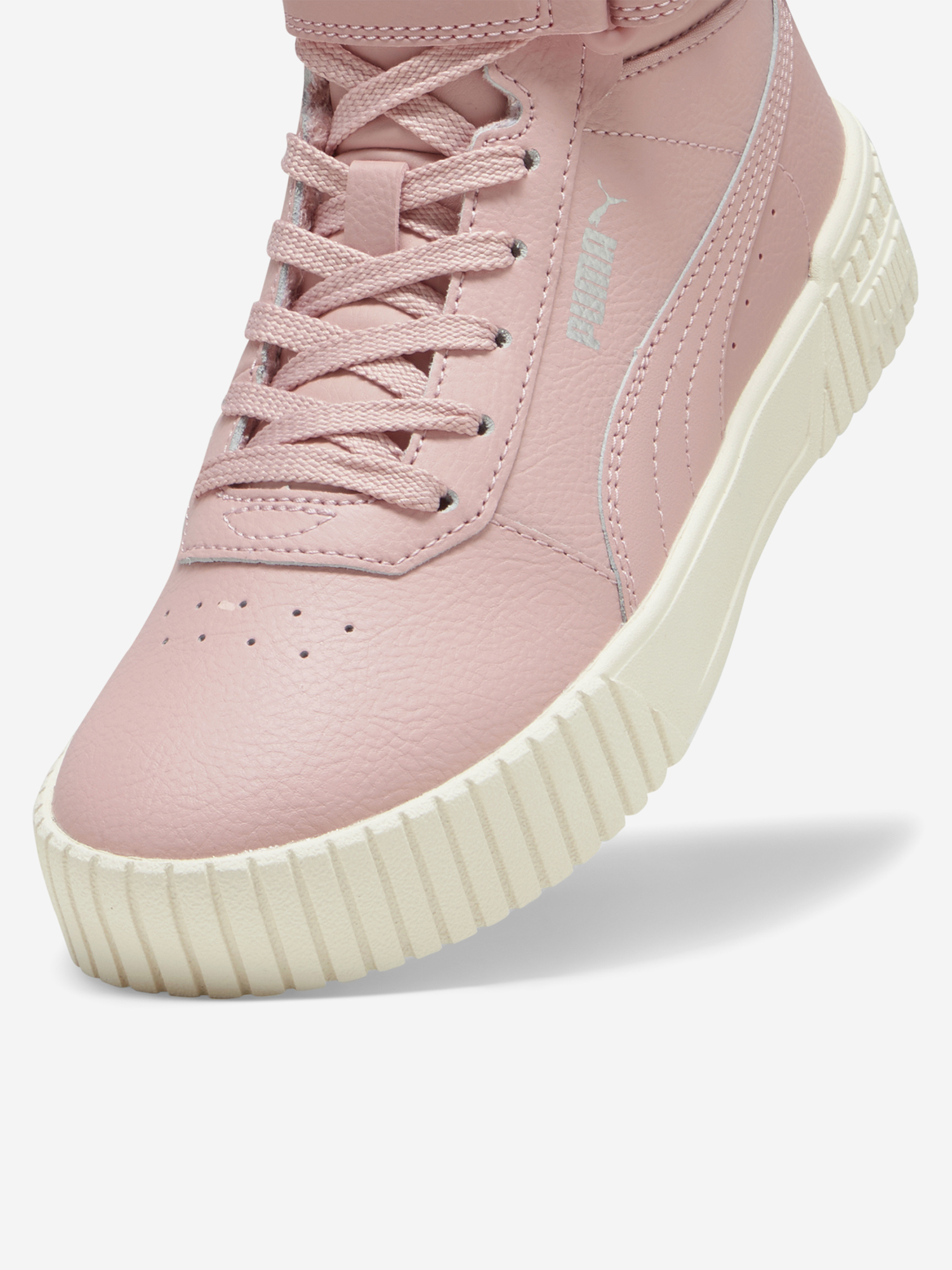 фото Кеды утепленные для девочек puma carina 2.0 mid wtr jr, розовый