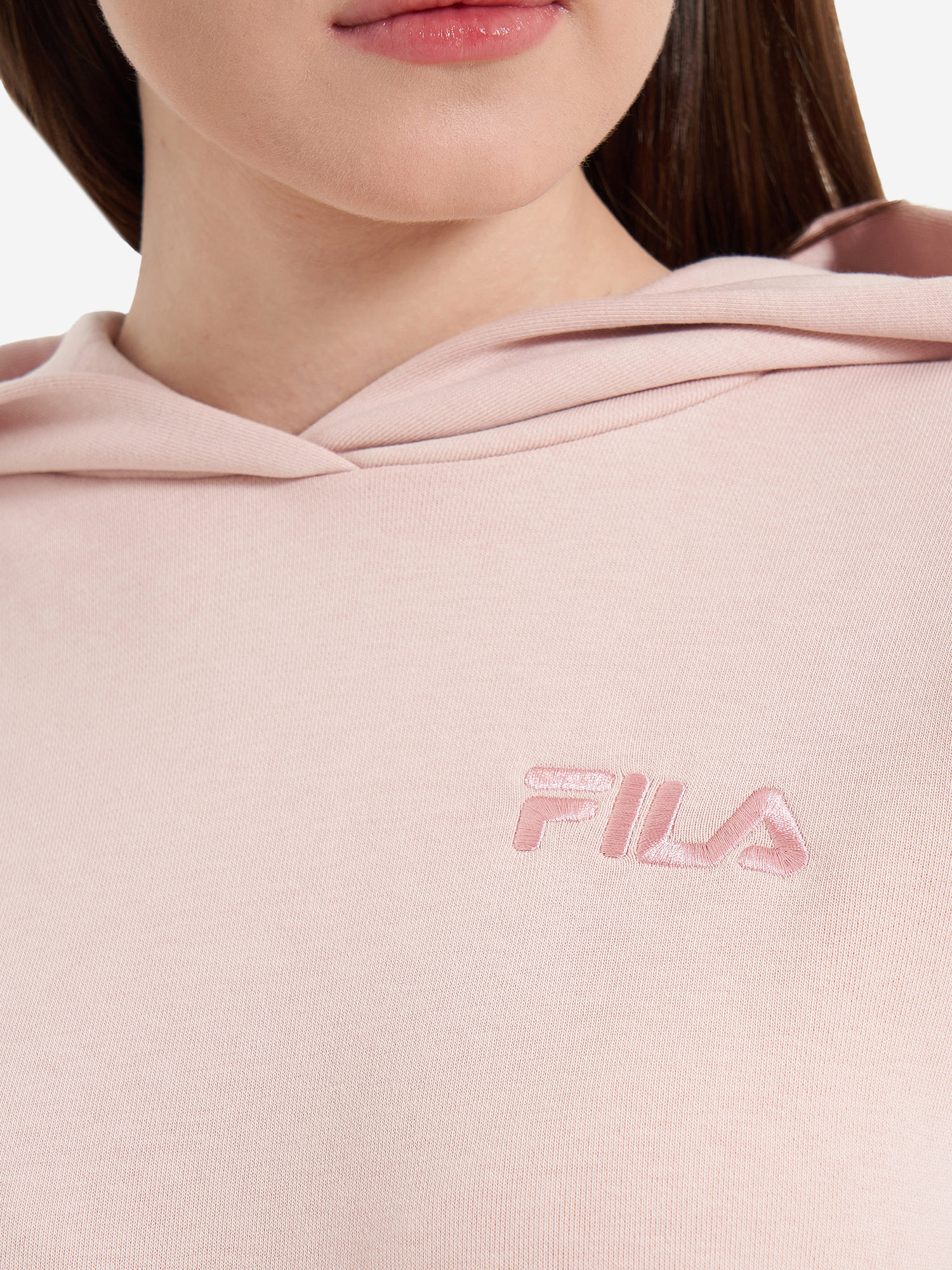 фото Худи женское оверсайз fila, бежевый